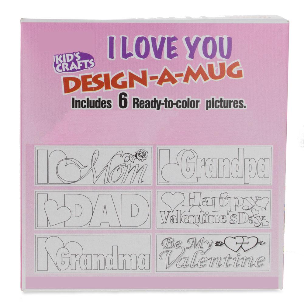 Set Of 3 Plastic Mugs With Text "love You" Diy Craft