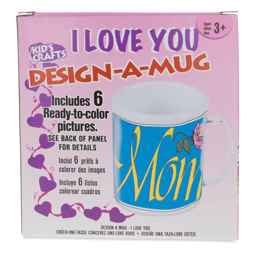 Set Of 3 Plastic Mugs With Text "love You" Diy Craft