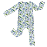 Charleston Hydrangea Bamboo Ruffle Convertible Footie (pre-order)