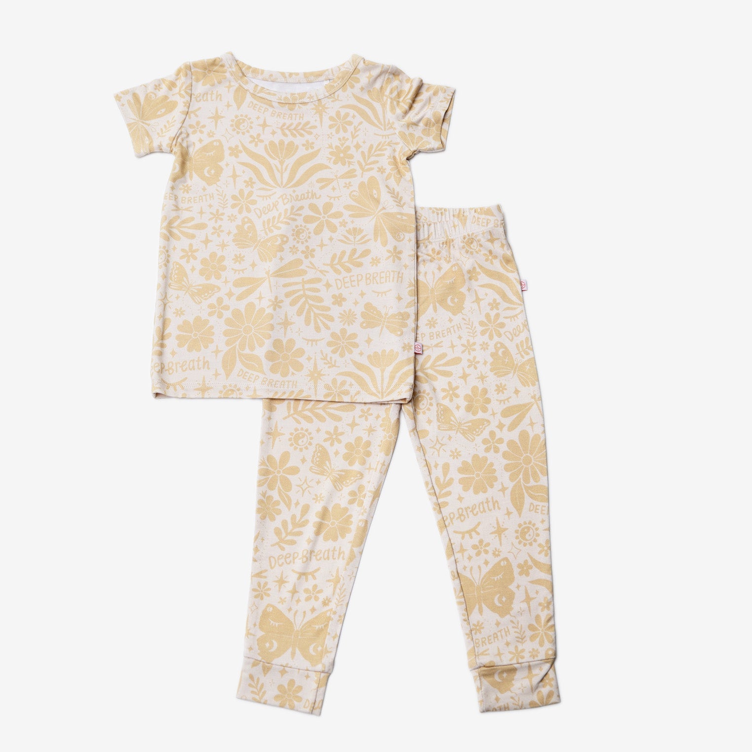 The Second-skin 2-piece Short Sleeve Pajama | Om Baby (beige)