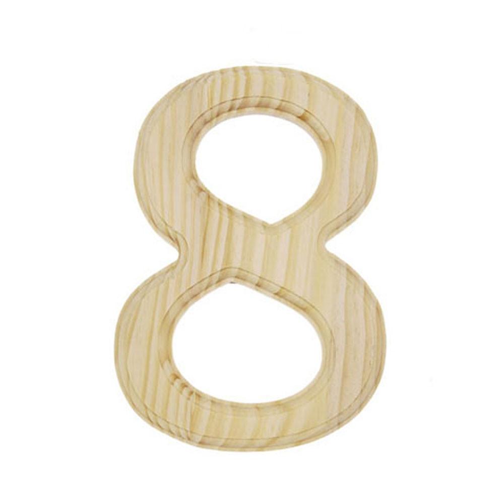 Unfinished Unpainted Wooden Number 8 (eight) 6 Inches