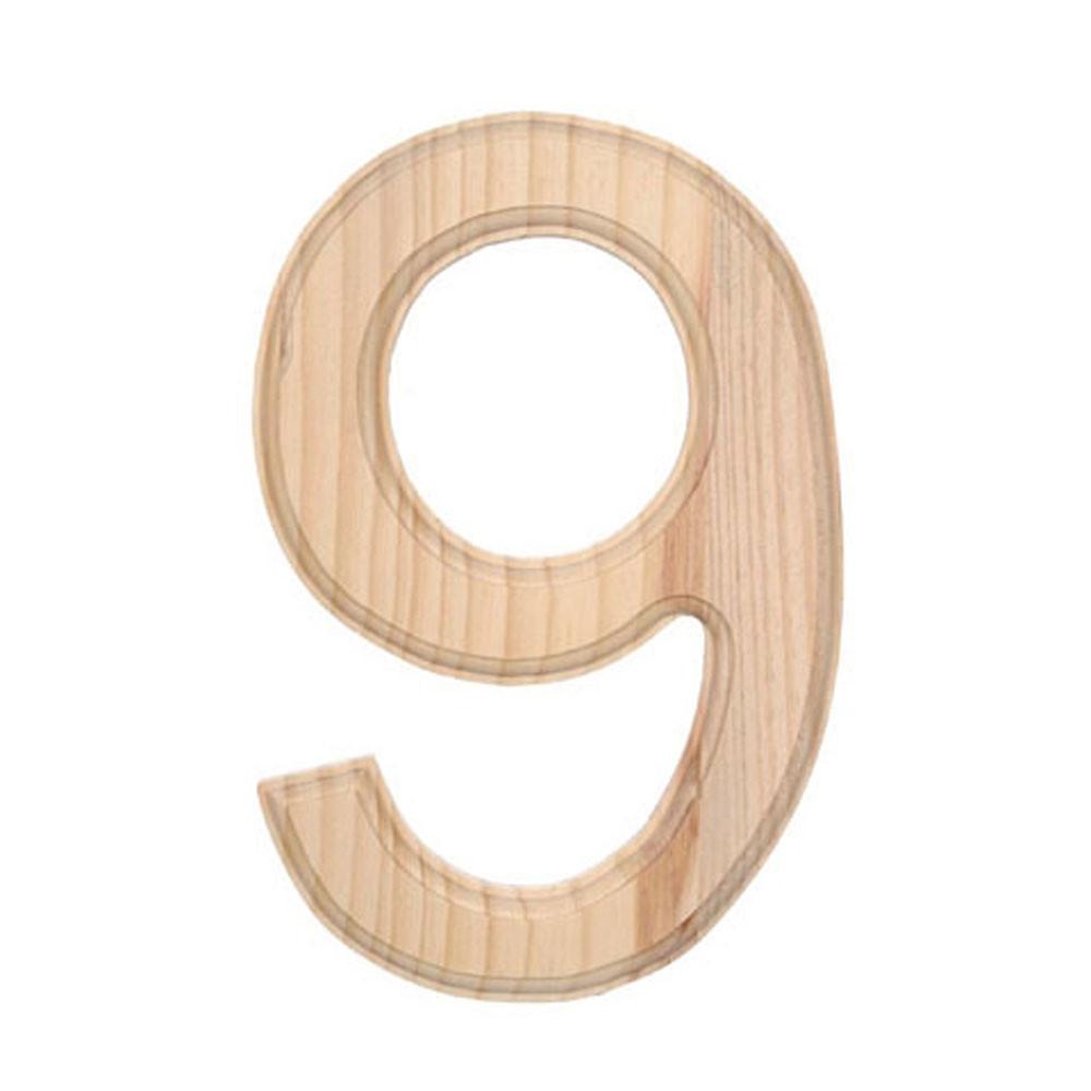 Unfinished Wooden Number 9 (nine) 6 Inches