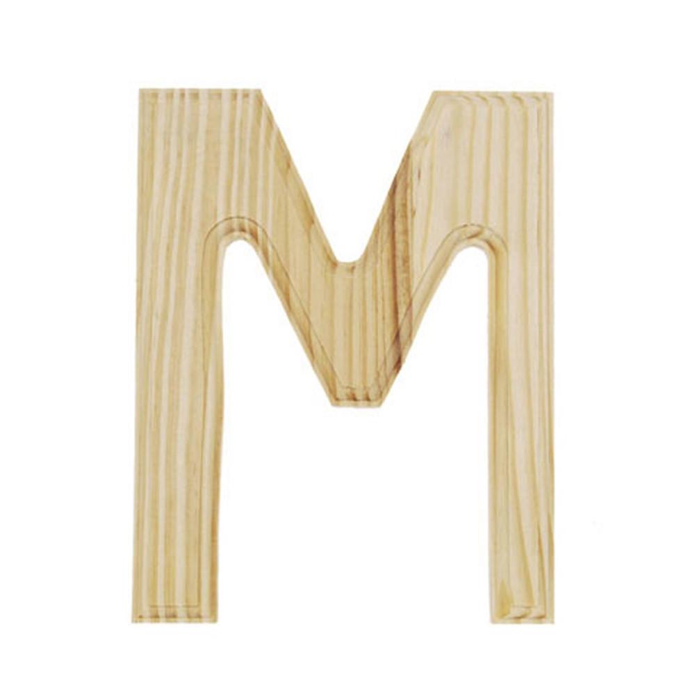 Unfinished Unpainted Wooden Letter M (6 Inches)