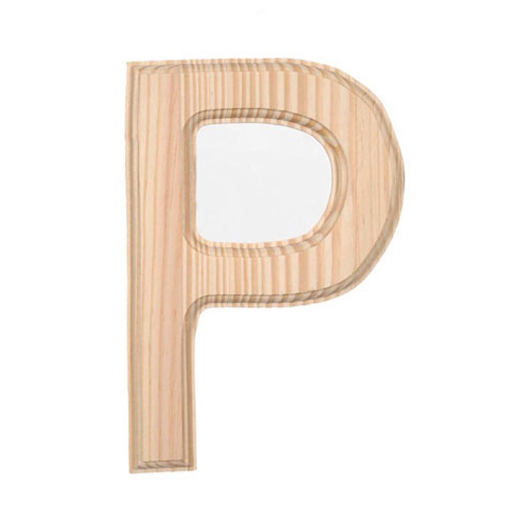 Unfinished Unpainted Wooden Letter P (6 Inches)