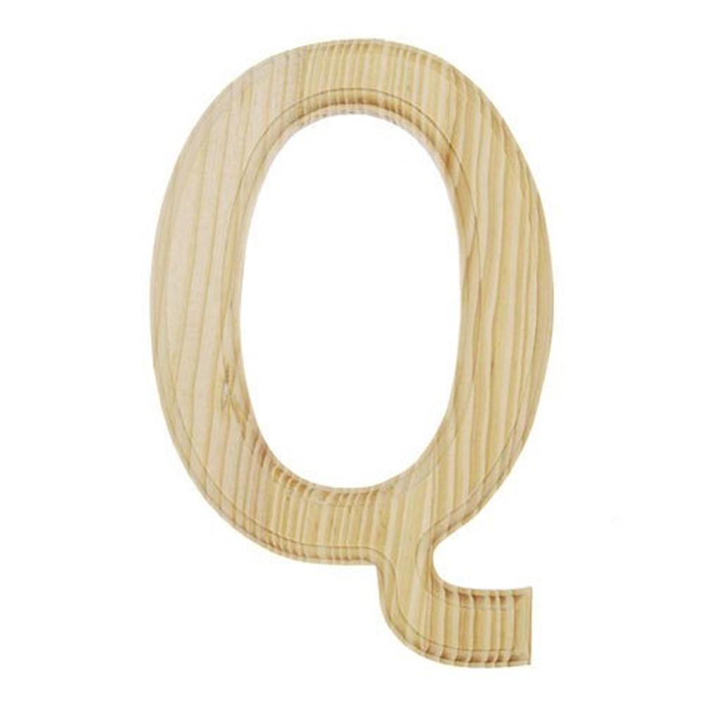 Unfinished Unpainted Wooden Letter Q (6 Inches)