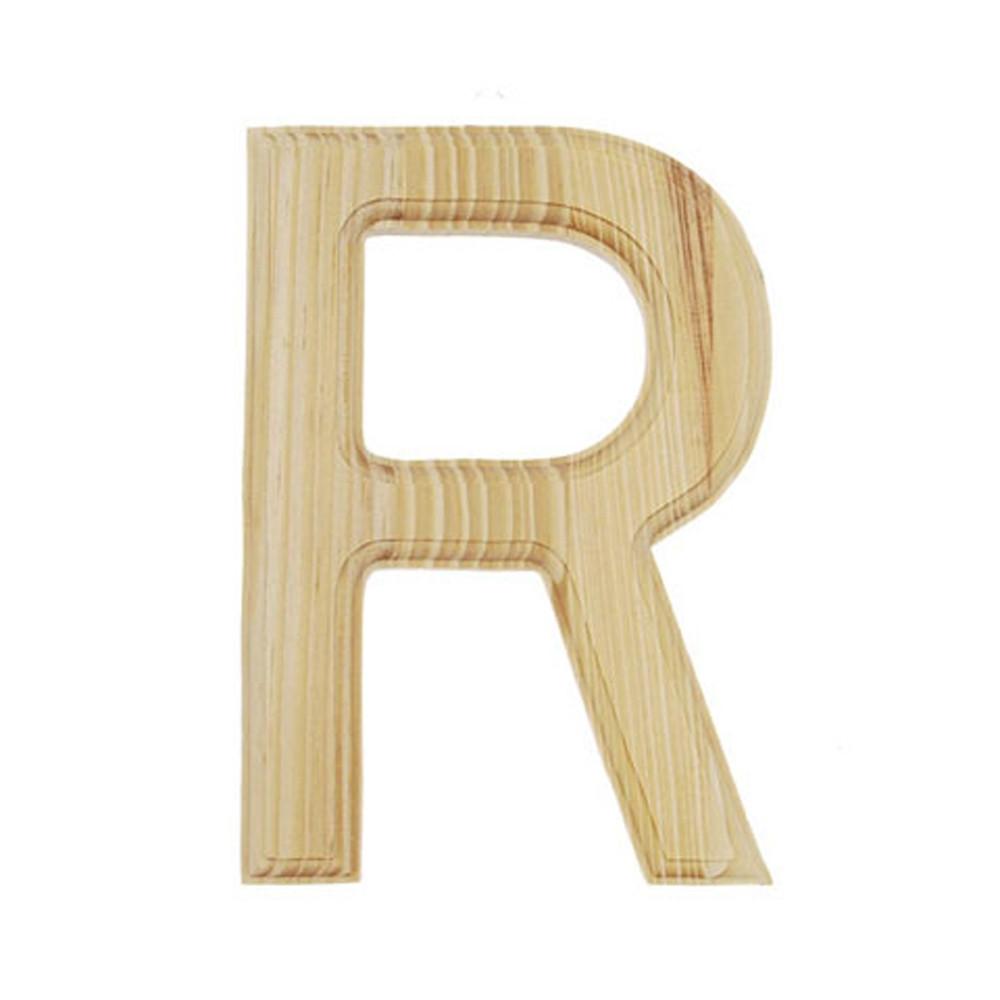 Unfinished Unpainted Wooden Letter R (6 Inches)