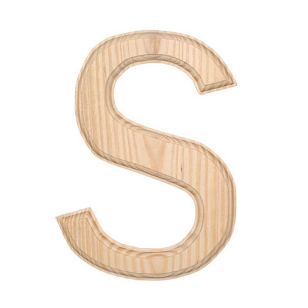 Unfinished Unpainted Wooden Letter S (6 Inches)