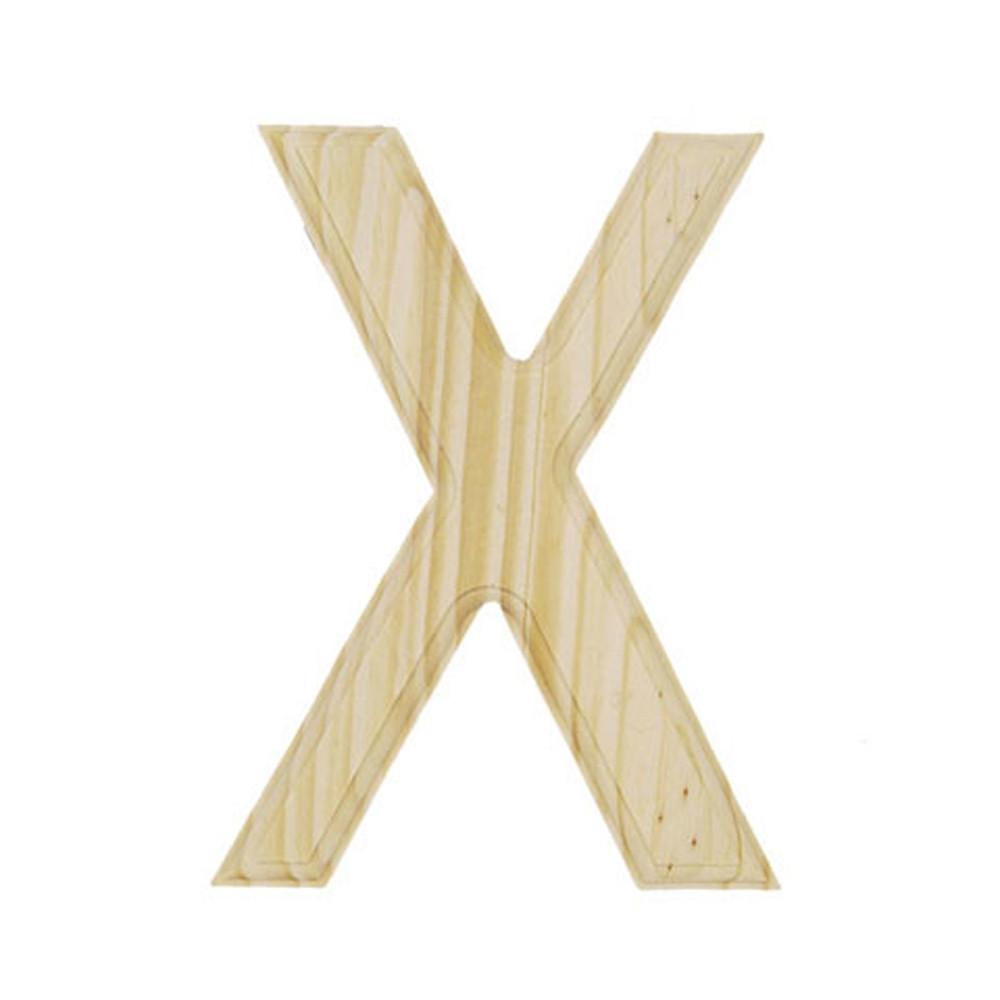 Unfinished Unpainted Wooden Letter X (6 Inches)