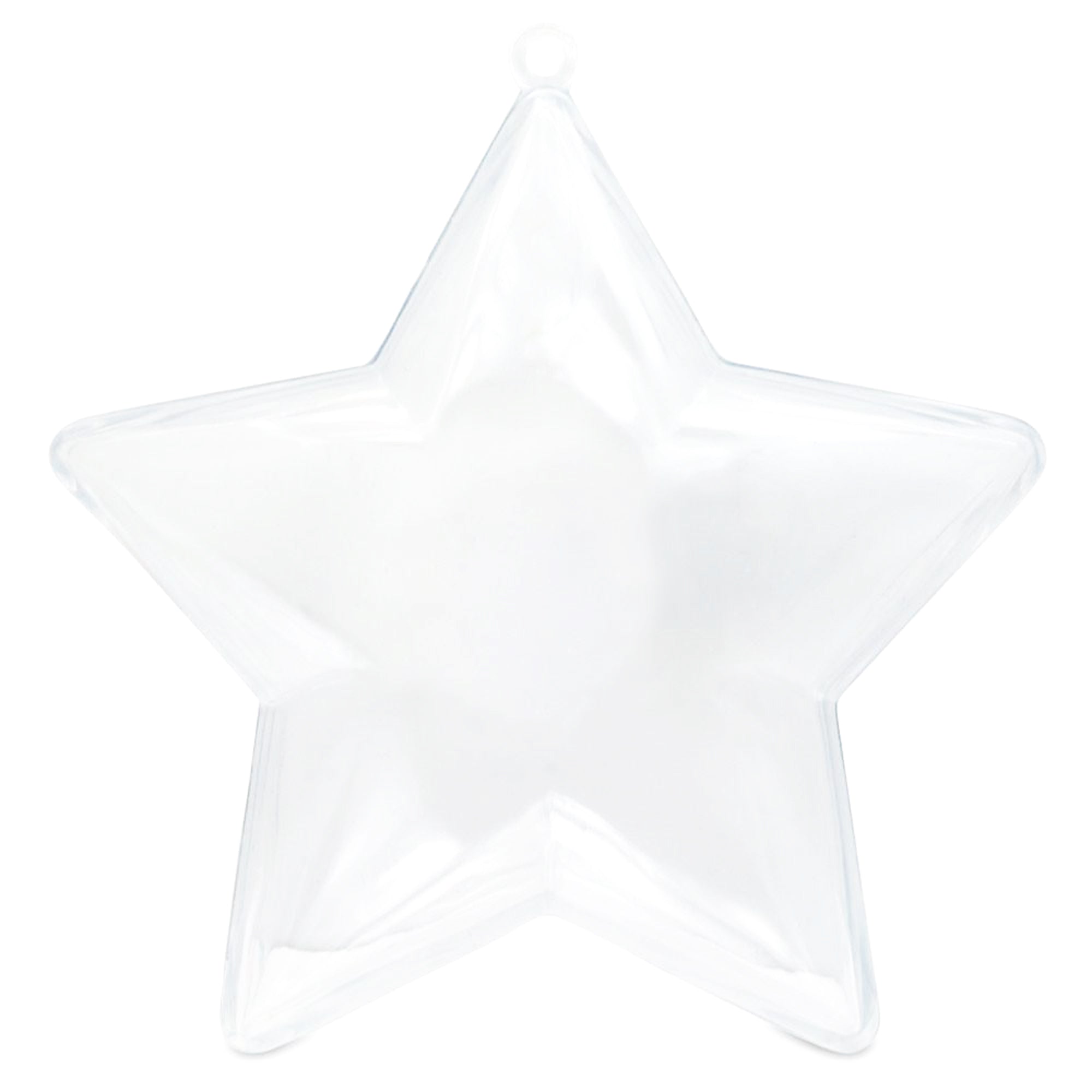 Set Of 3 Openable Fillable Clear Plastic Star Christmas Ornaments Diy Craft 3.5 Inches