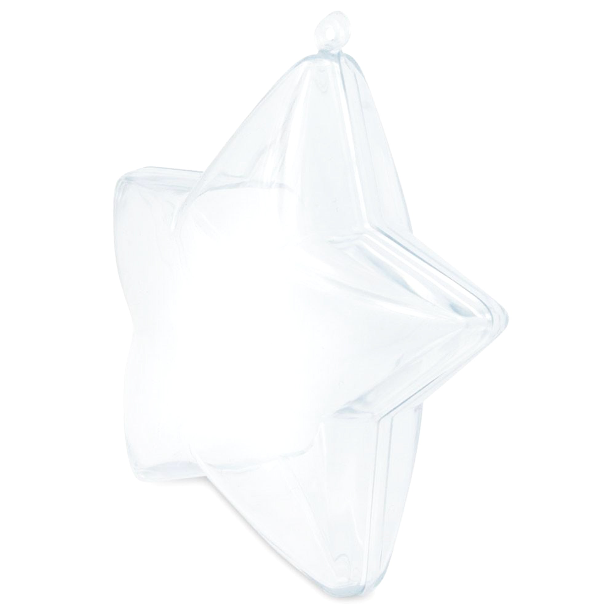 Set Of 3 Openable Fillable Clear Plastic Star Christmas Ornaments Diy Craft 3.5 Inches