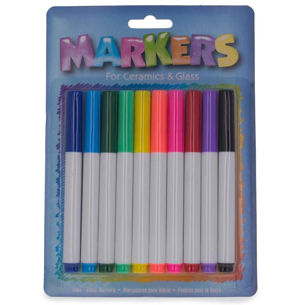 Set Of 10 Non-toxic Markers For Ceramics & Glass