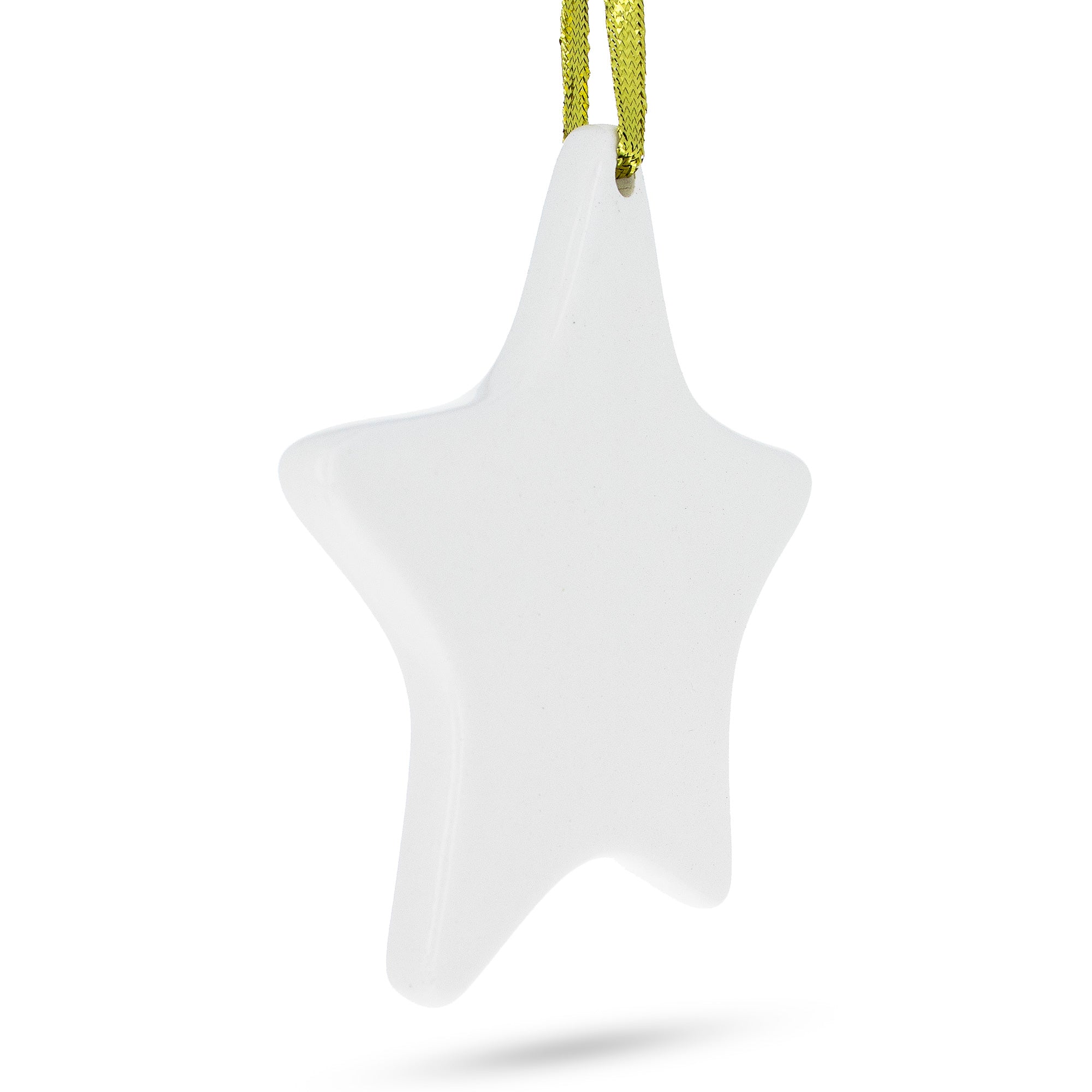 4.3-inch Ceramic White Star Christmas Ornament