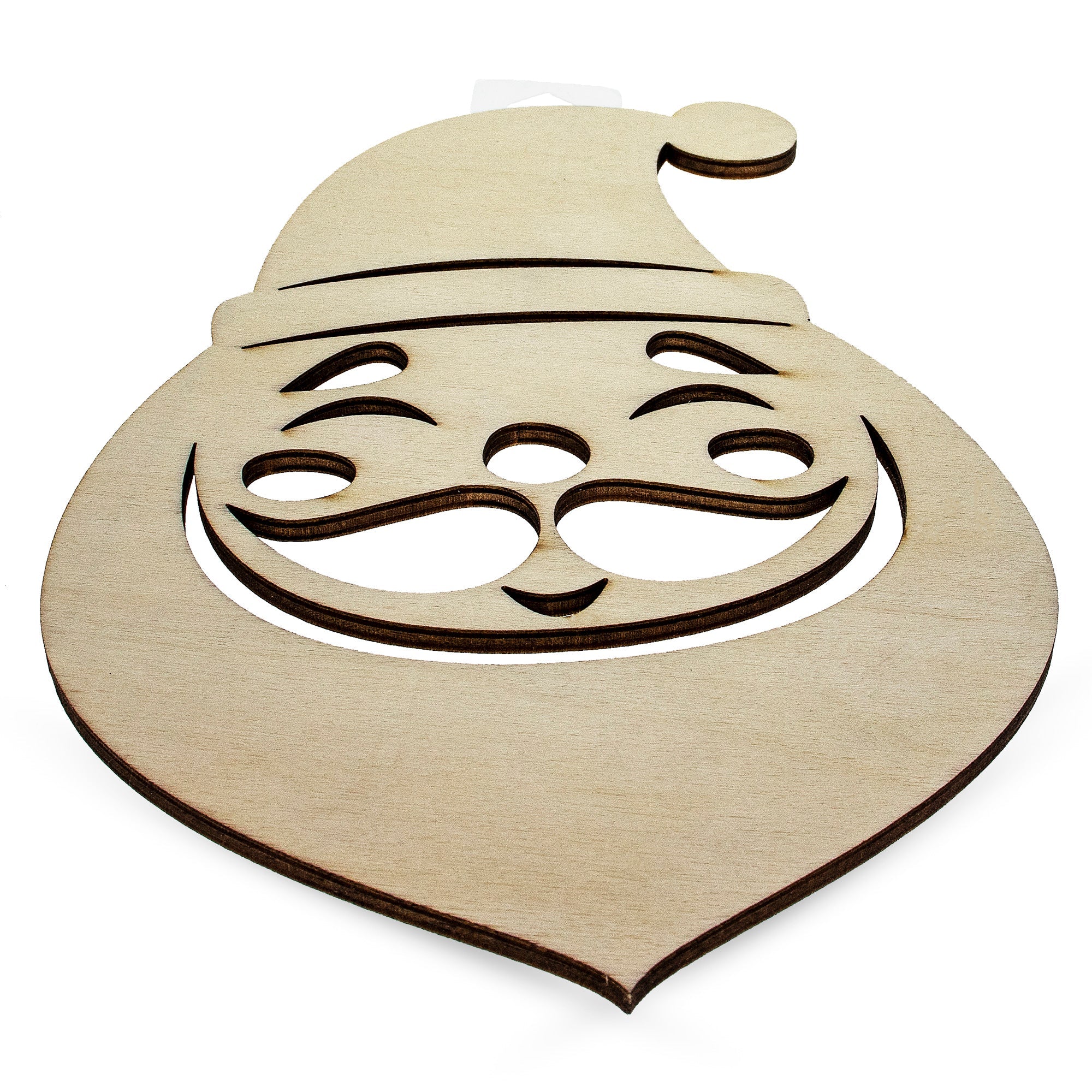 Unfinished Wooden Santa Head Shape Cutout Diy Craft 9 Inches