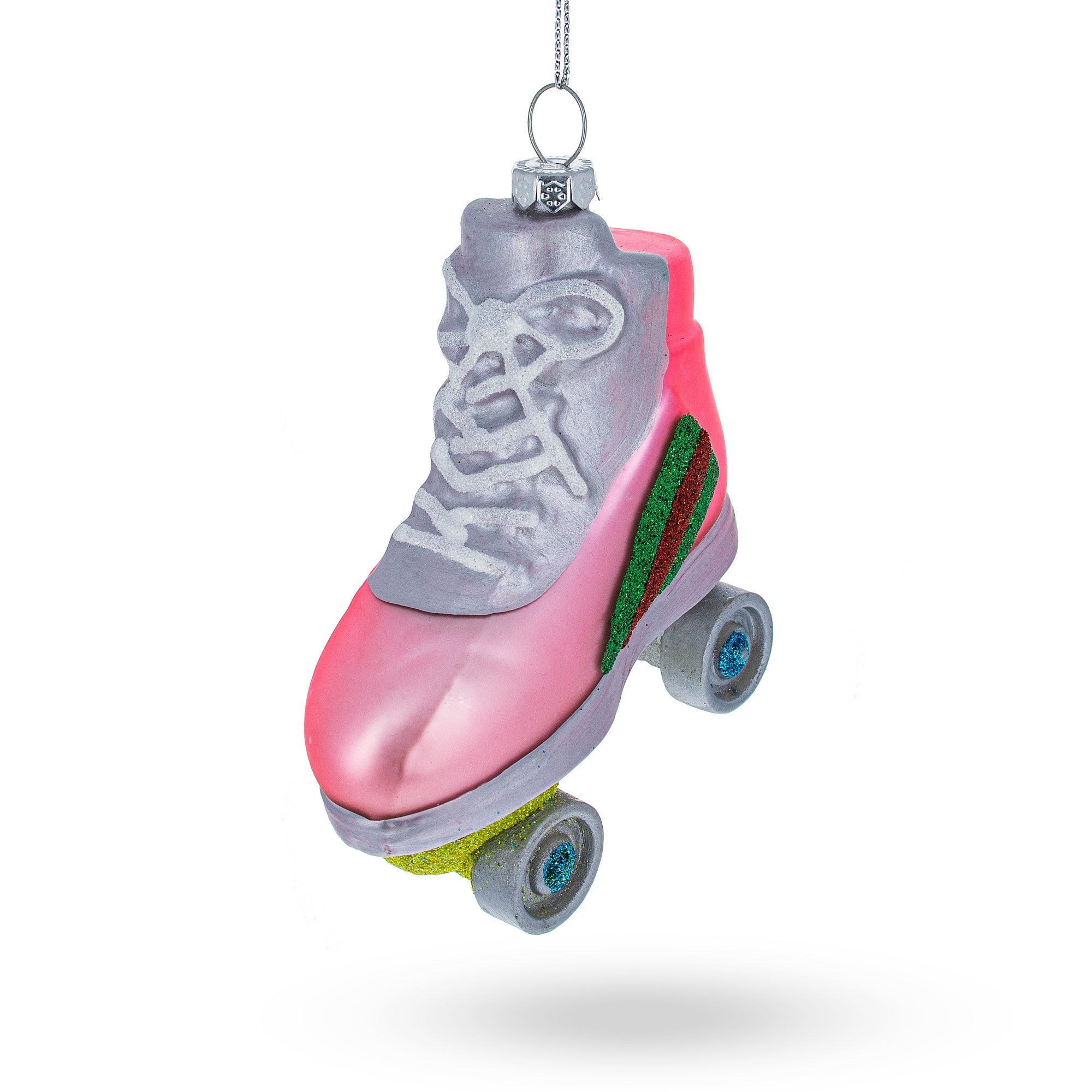 Roller Skate Glass Christmas Ornament