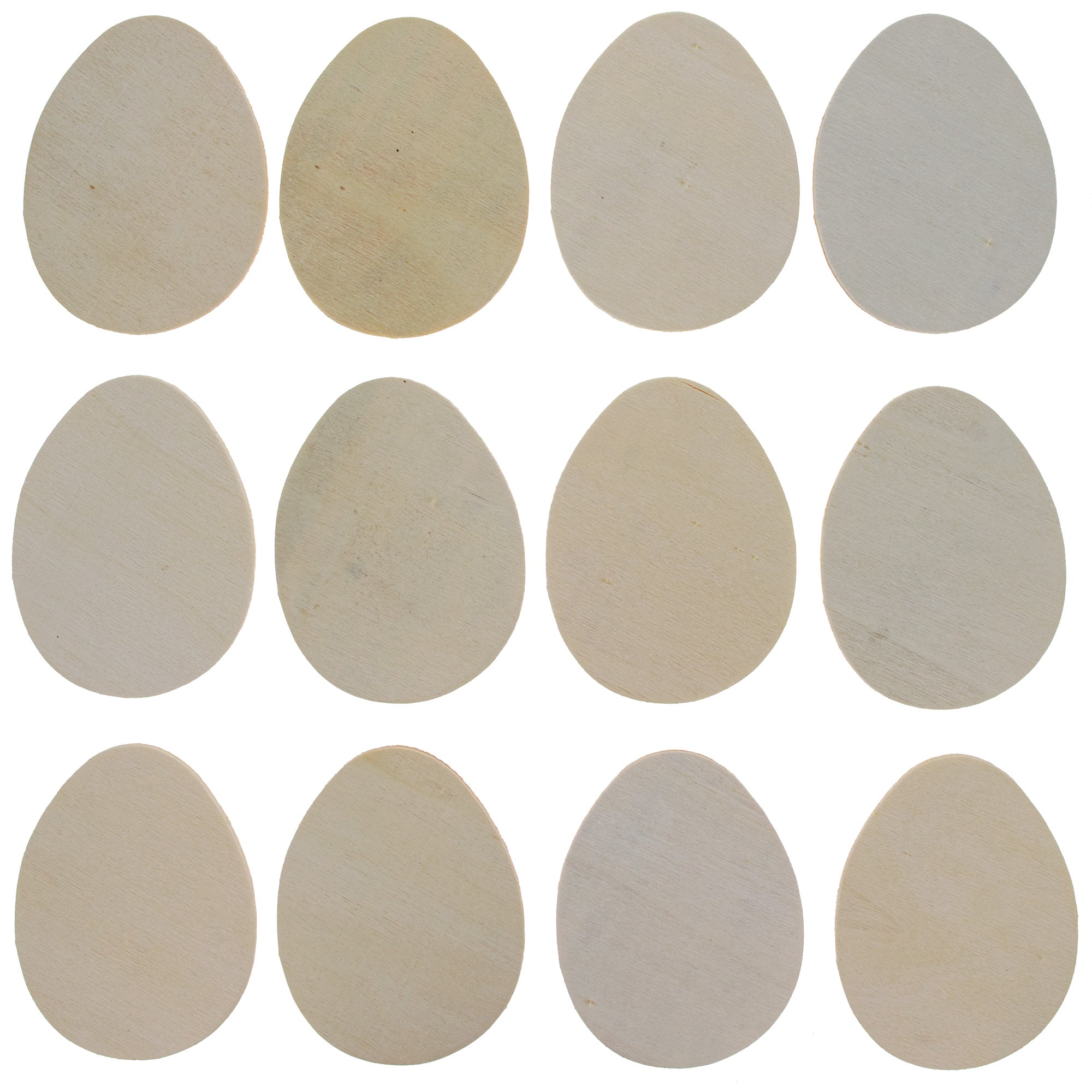 Set Of 12 Unpainted Unfinished Wooden Egg Cutouts Diy Crafts