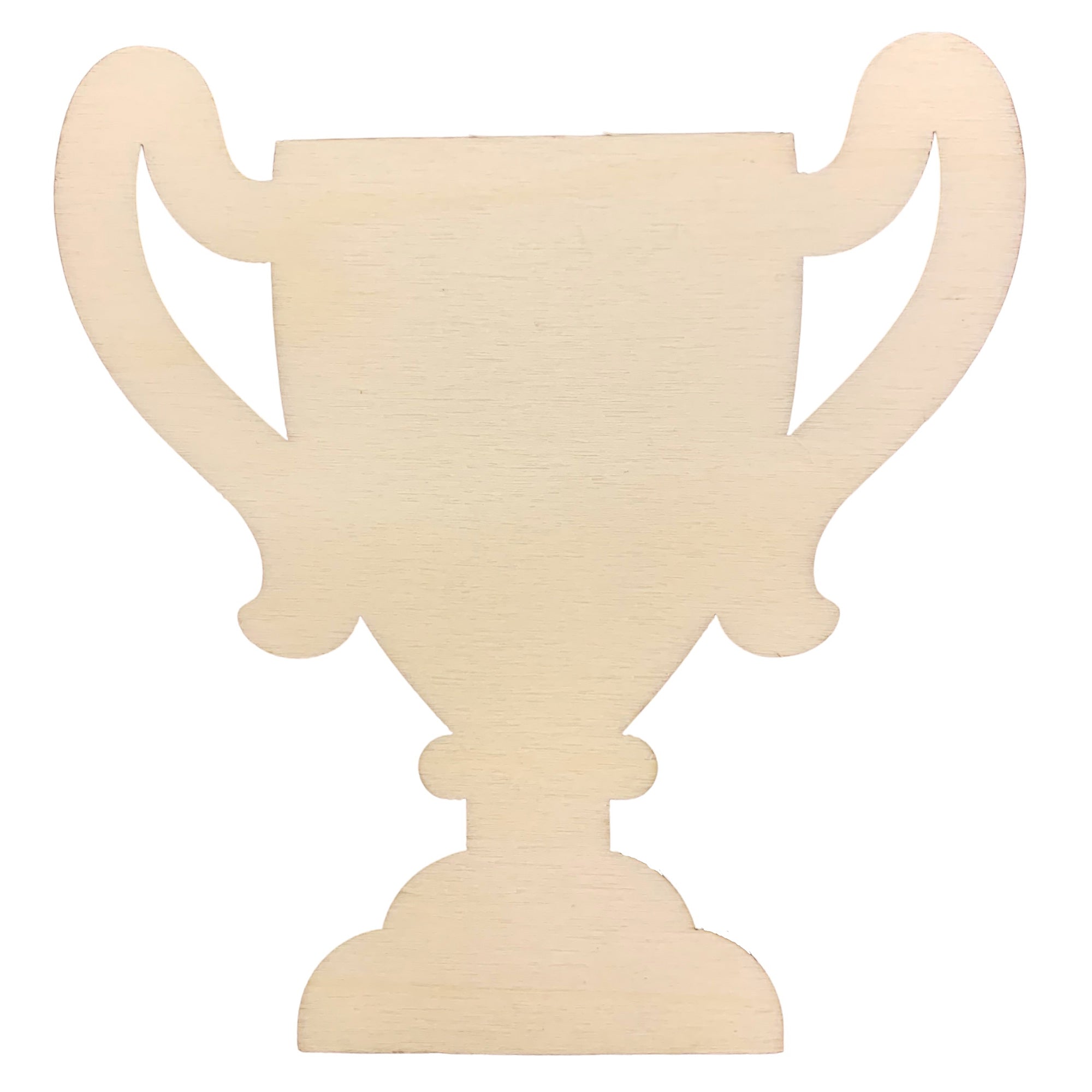 Unfinished Wooden Trophy Shape Cutout Diy Craft 4.5 Inches