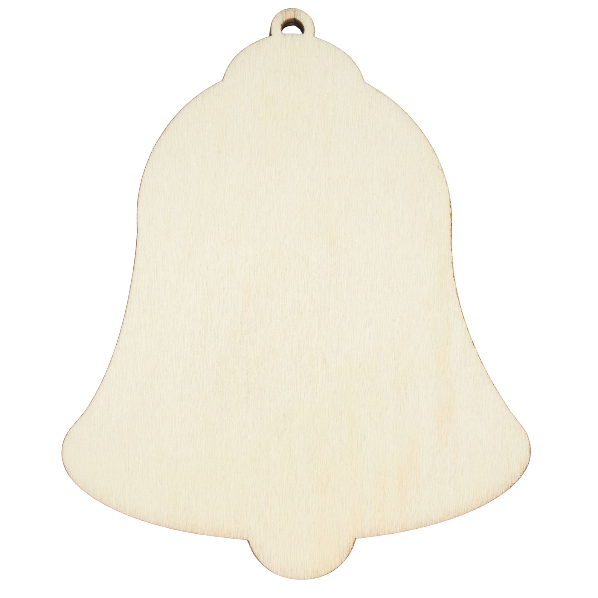 Unfinished Wooden Bell Shape Cutout Diy Craft 5.25 Inches