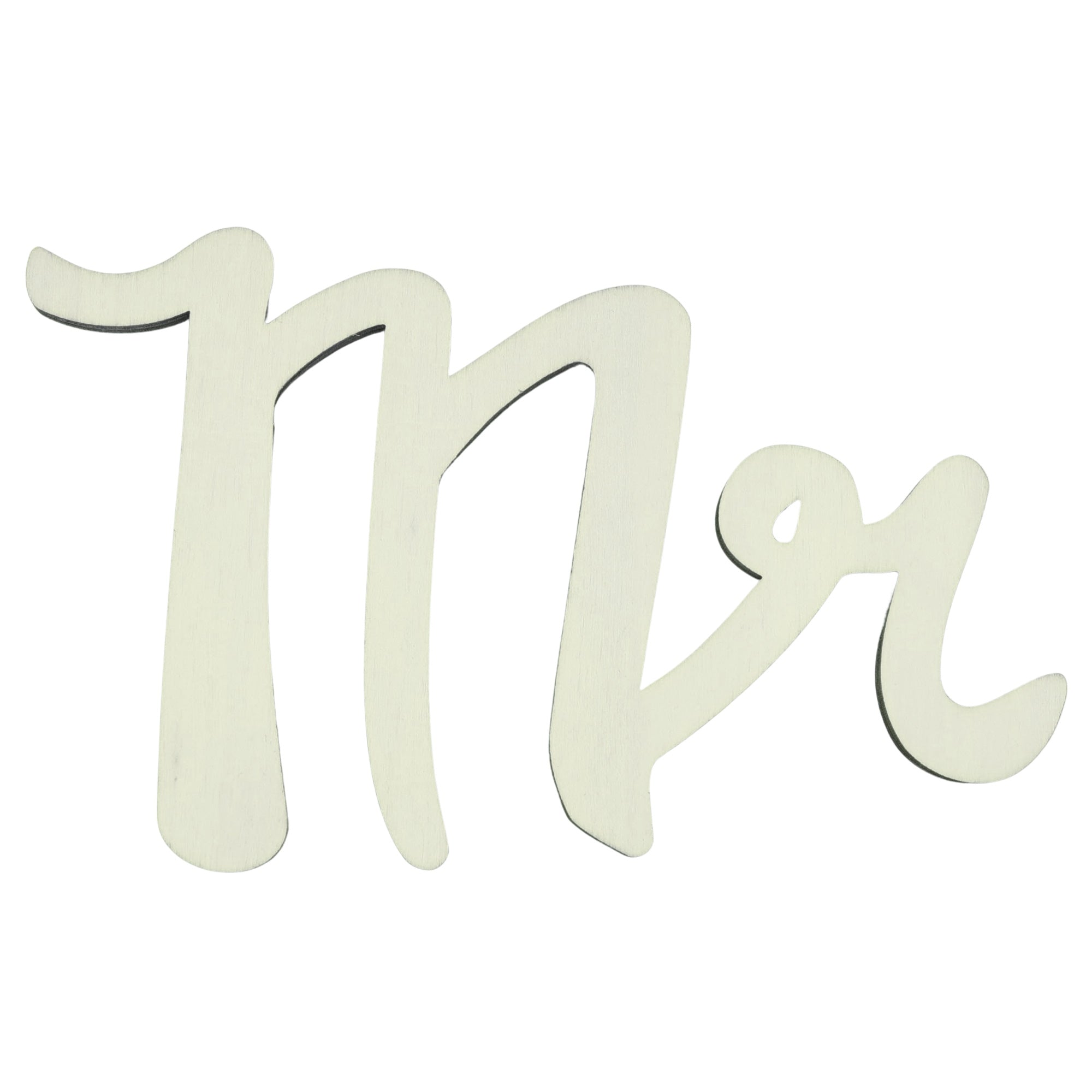 Unfinished Wooden Word "mr" Shape Cutout Diy Craft 6 Inches