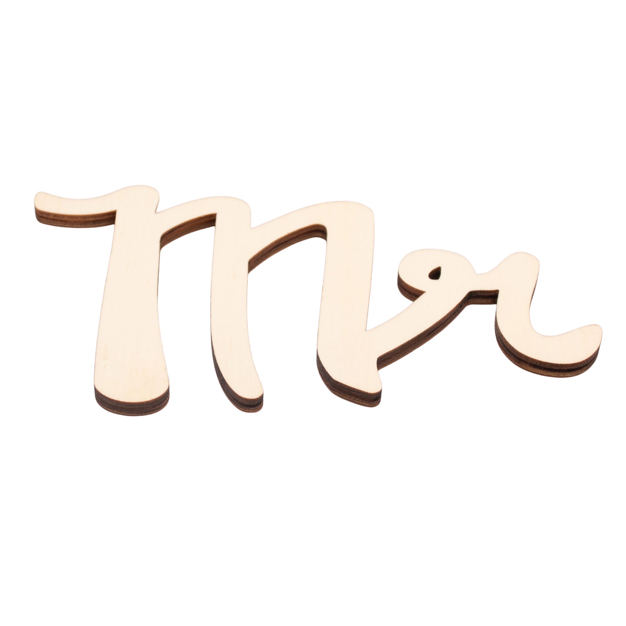 Unfinished Wooden Word "mr" Shape Cutout Diy Craft 6 Inches