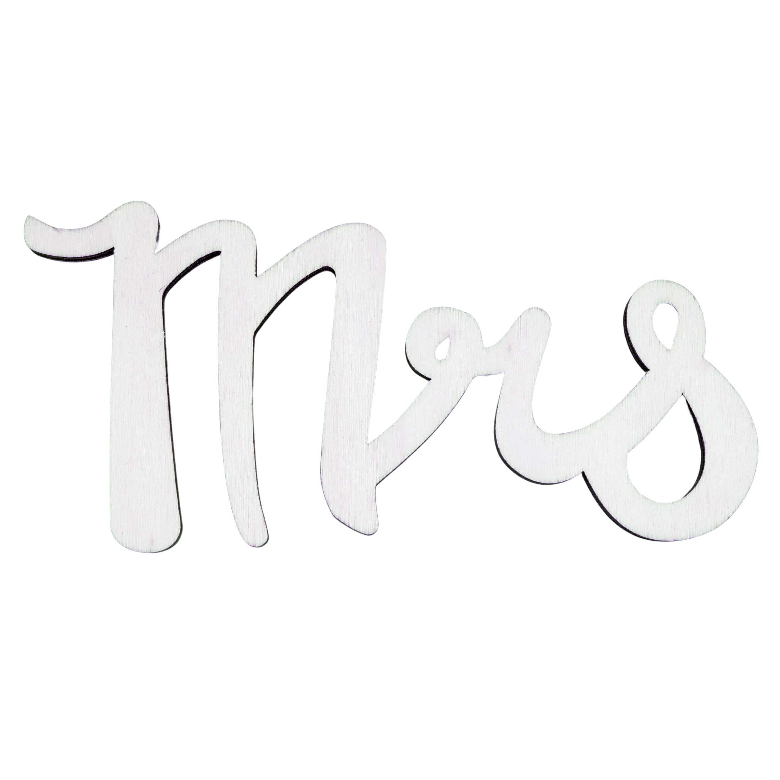 Unfinished Wooden Word "mrs" Shape Cutout Diy Craft 6 Inches