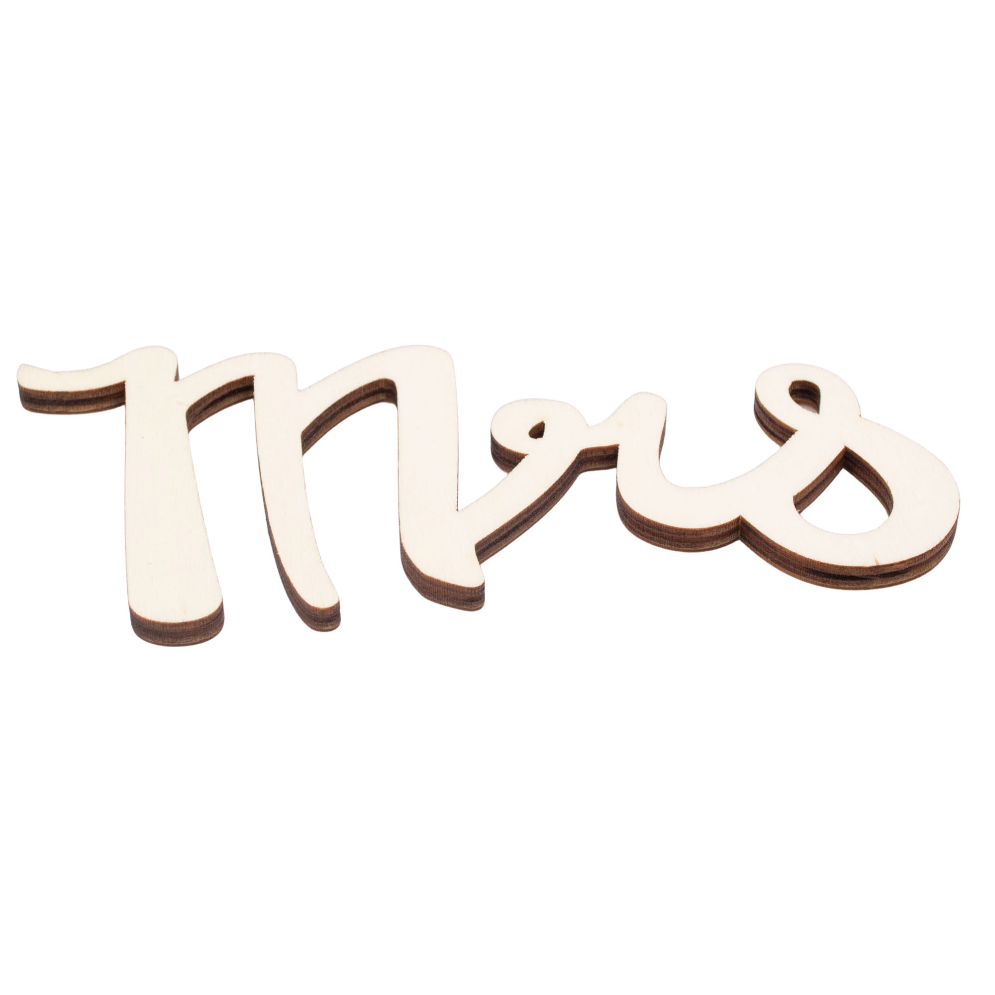 Unfinished Wooden Word "mrs" Shape Cutout Diy Craft 6 Inches