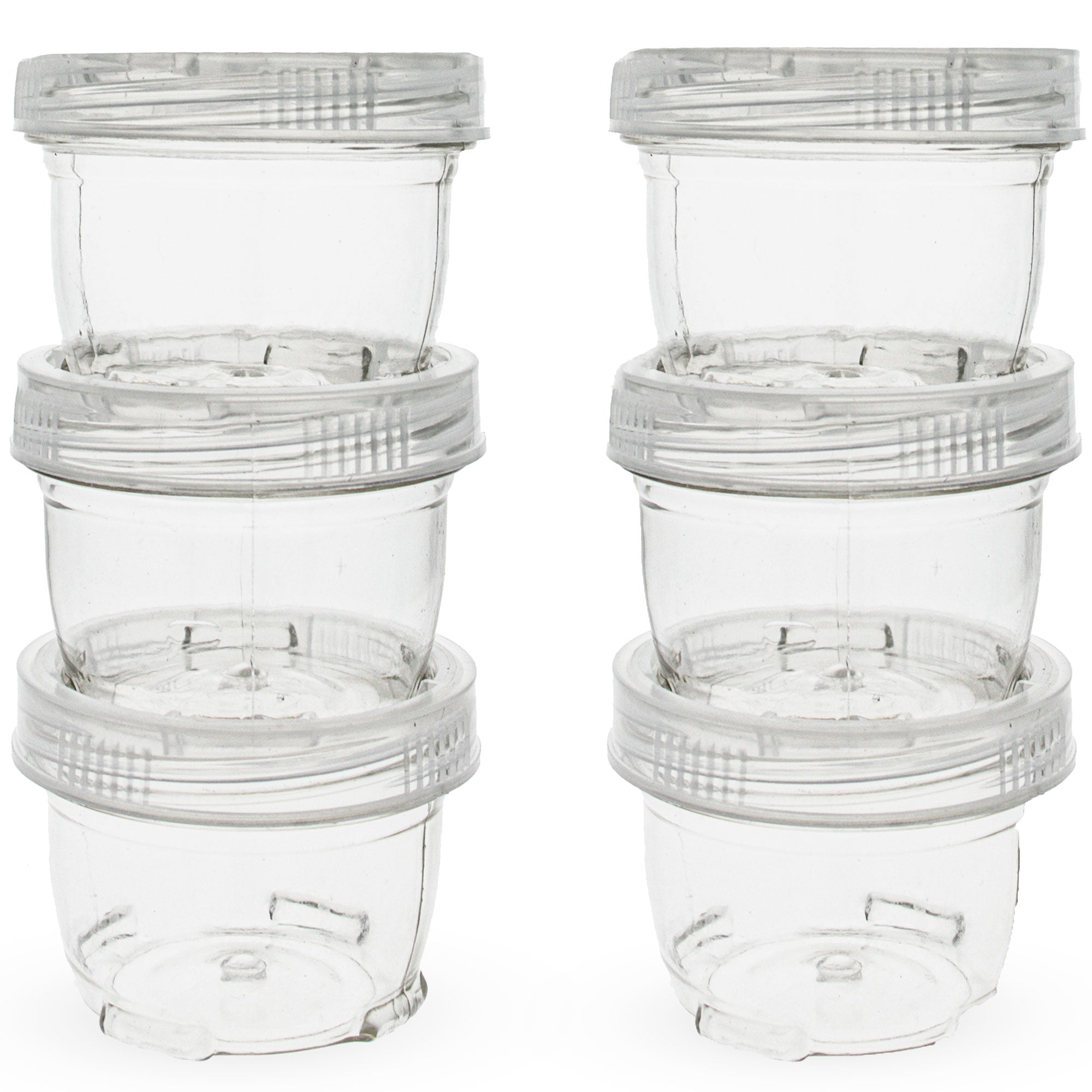 Set Of 6 Lock It Tight Clear Plastic Lockable & Stackable Containers 1.6 Inches