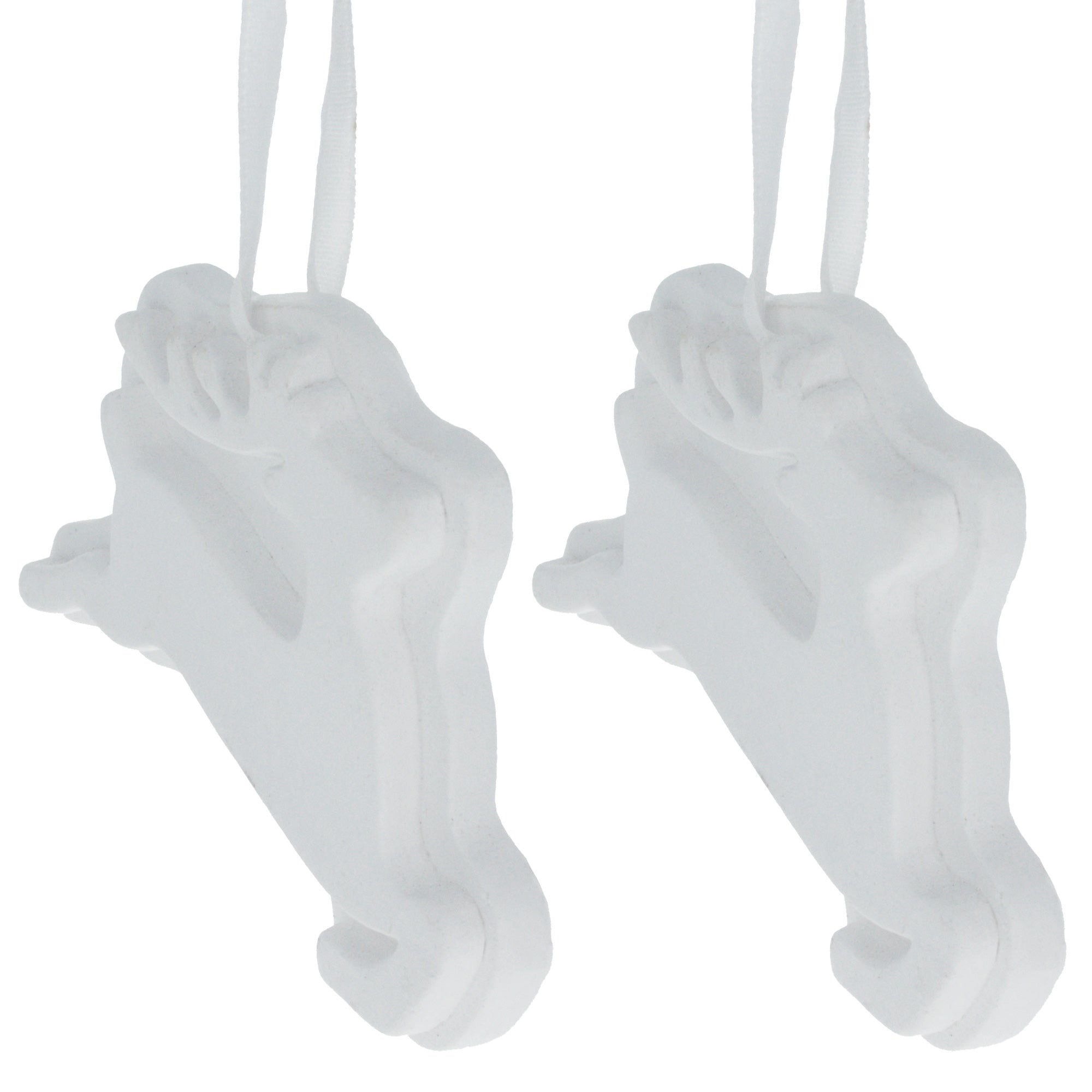 Set Of 2 Blank Unfinished White Plaster Reindeer Christmas Ornaments Diy Craft 3.7 Inches