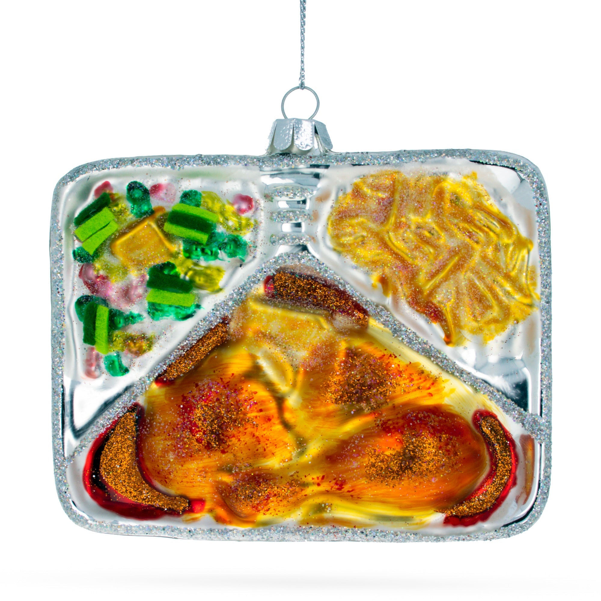 Tv Dinner Glass Christmas Ornament