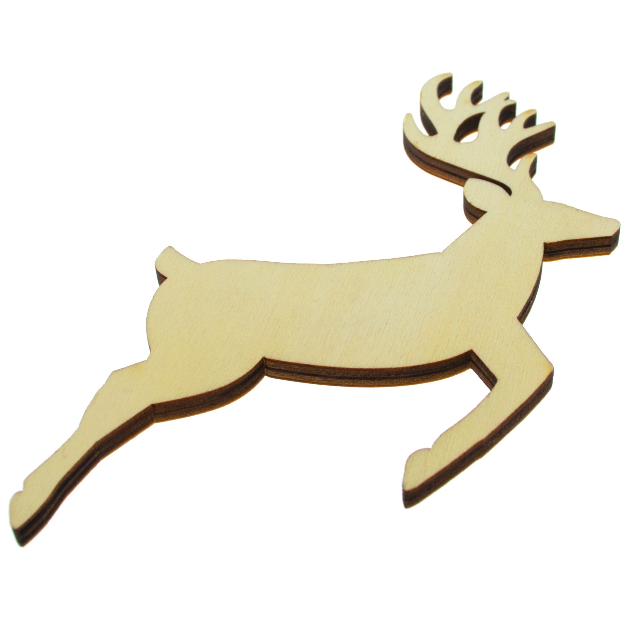 Unfinished Wooden Deer Shape Cutout Diy Craft 4.35 Inches