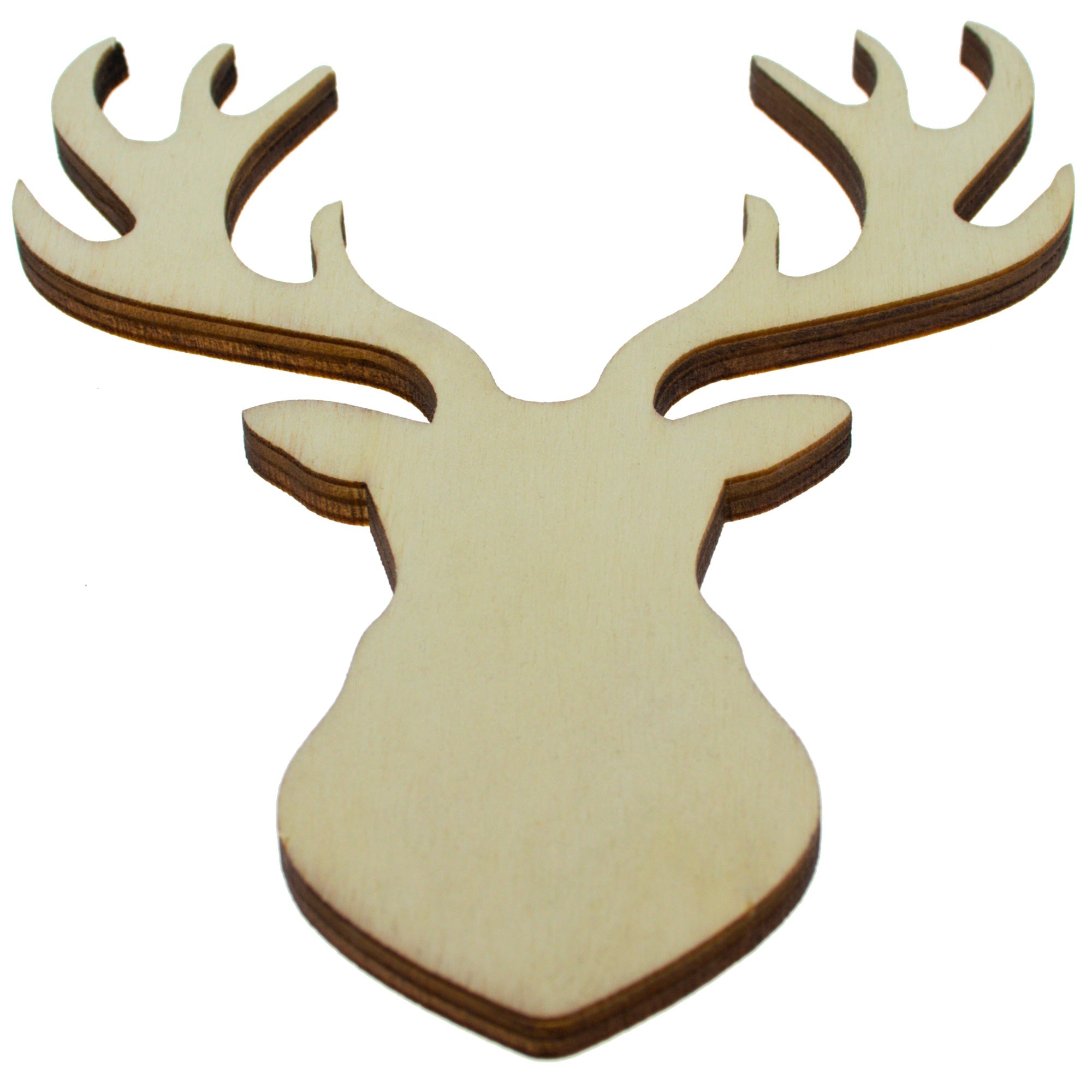 Unfinished Wooden Buck Deer Shape Cutout Diy Craft 4.7 Inches