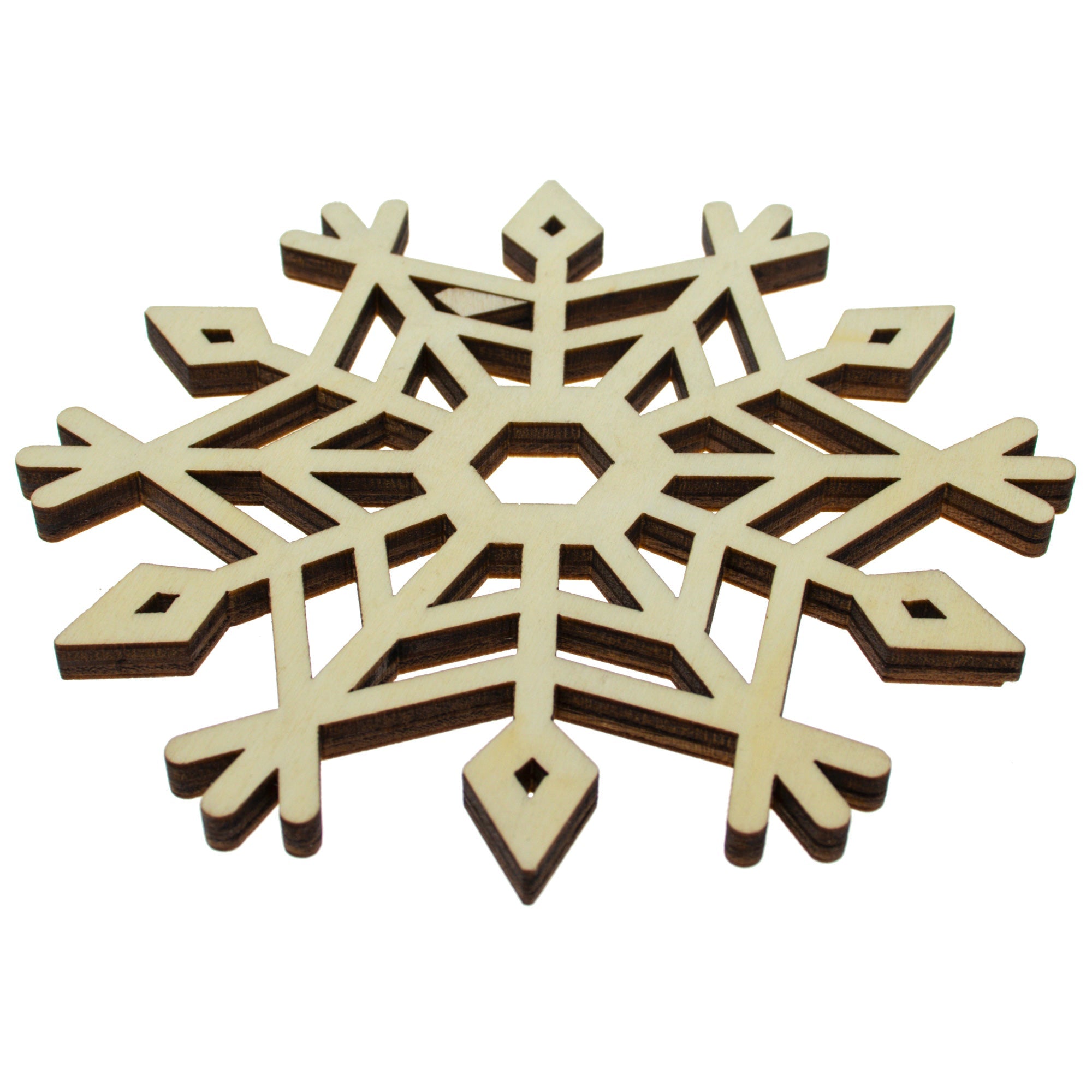 Unfinished Wooden Snowflake Shape Cutout Diy Craft 4.1 Inches