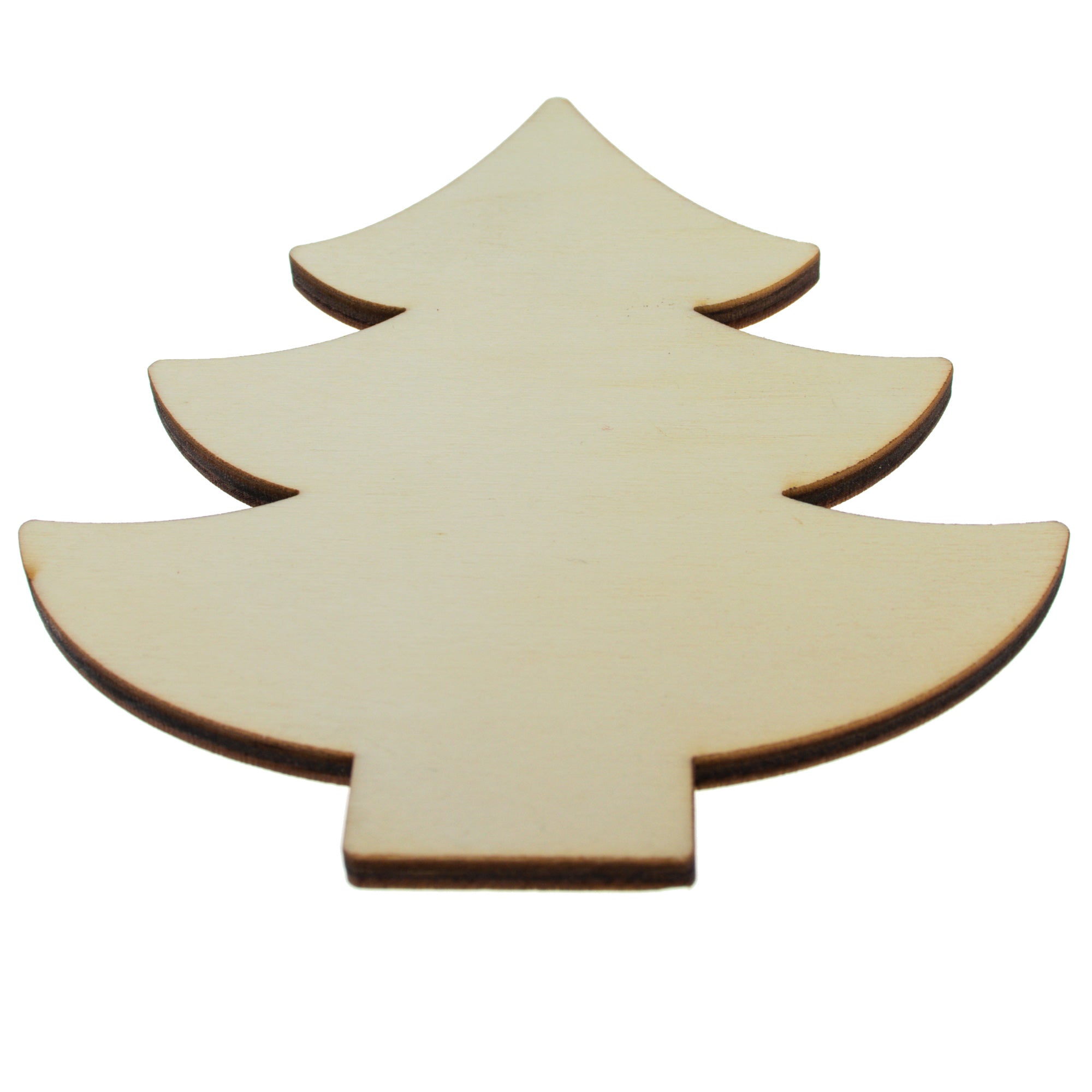 Unfinished Wooden Christmas Tree Shape Cutout Diy Craft 4.6 Inches