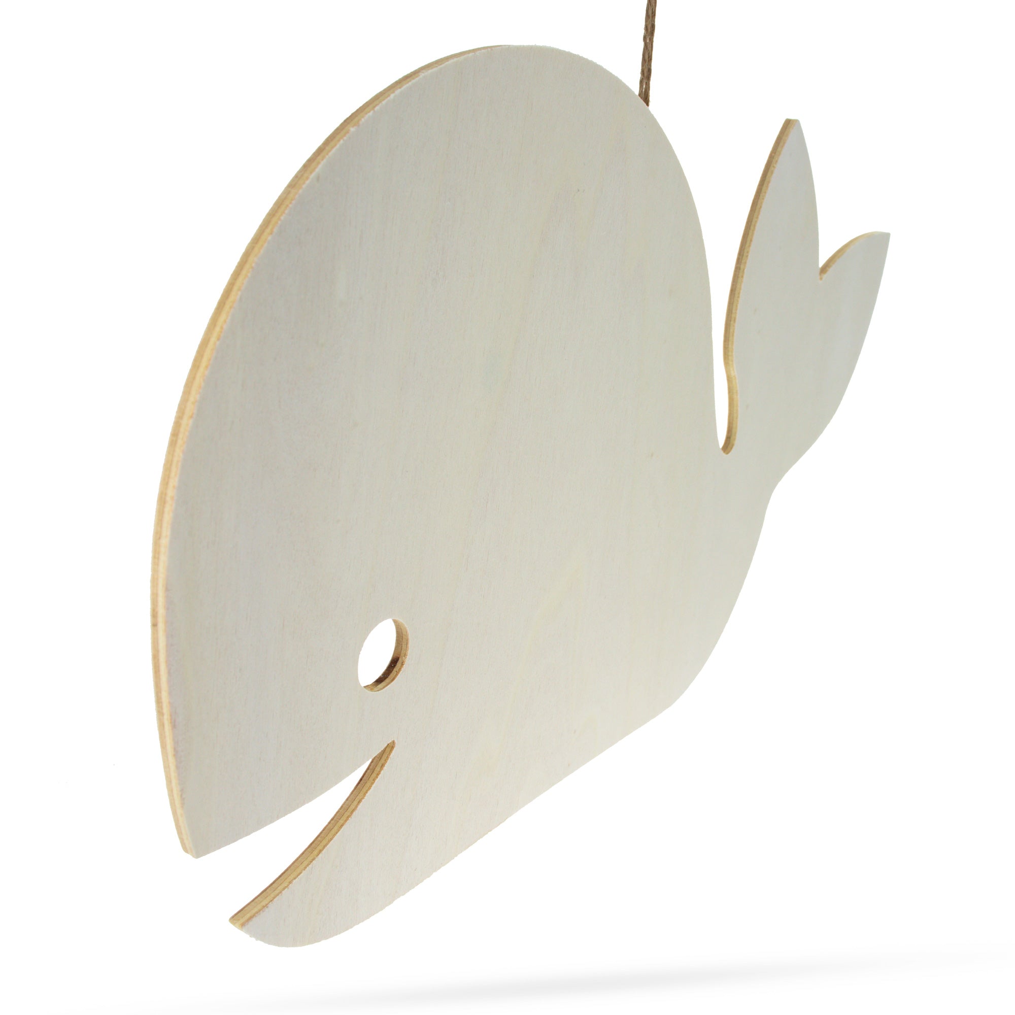 Unfinished Wooden Whale Shape Cutout Diy Craft Ornament 14.5 Inches