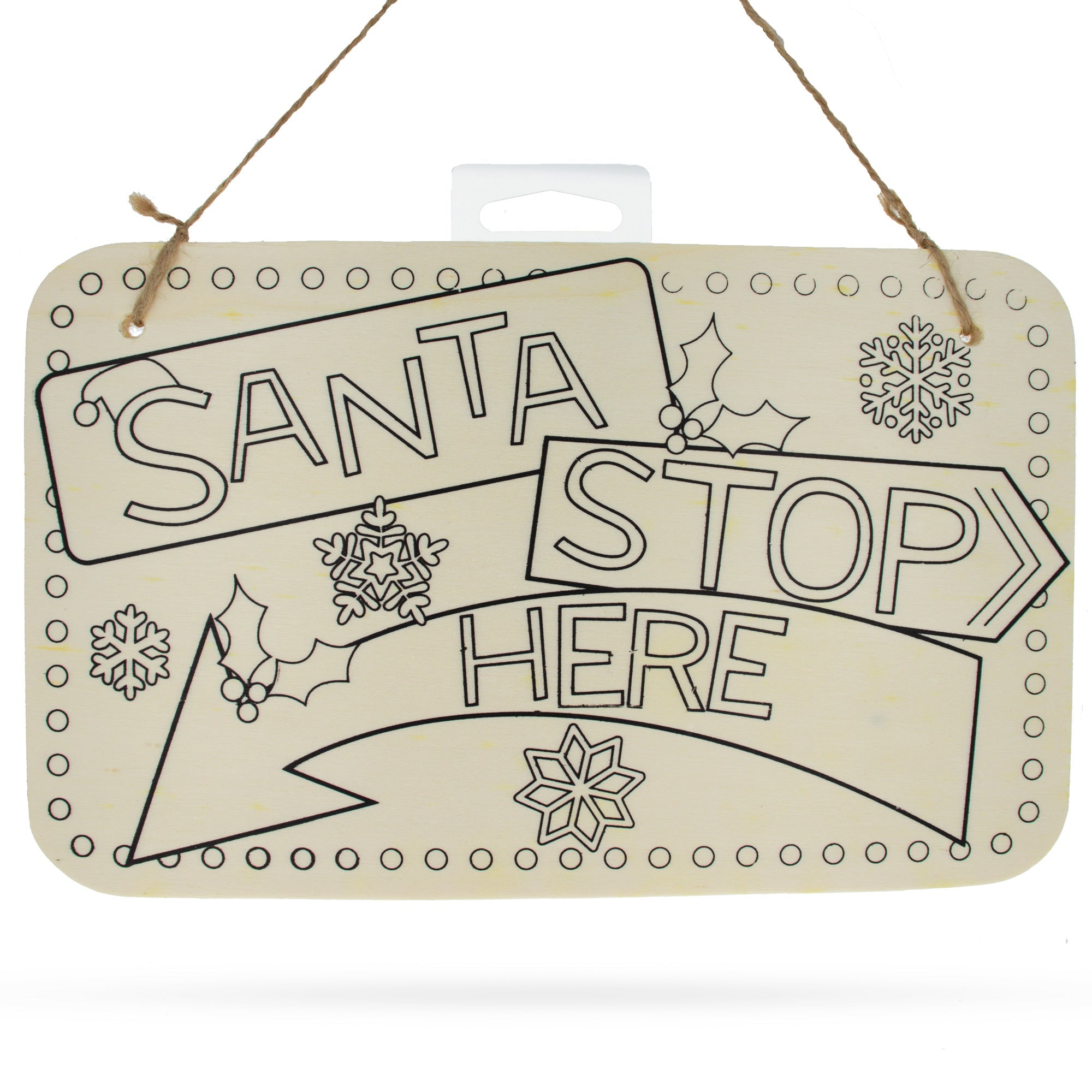 Blank Wooden Santa Stop Here Sign Display Board Diy Craft 9 Inches