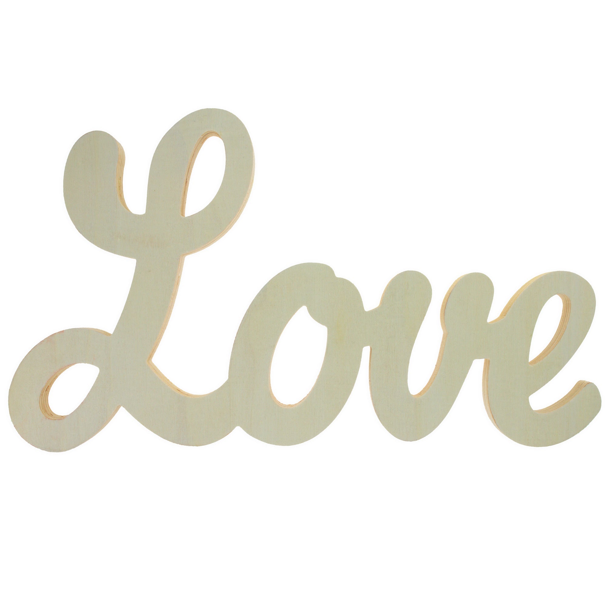 Unfinished Wooden Love Word Cutout Diy Craft 12.5 Inches