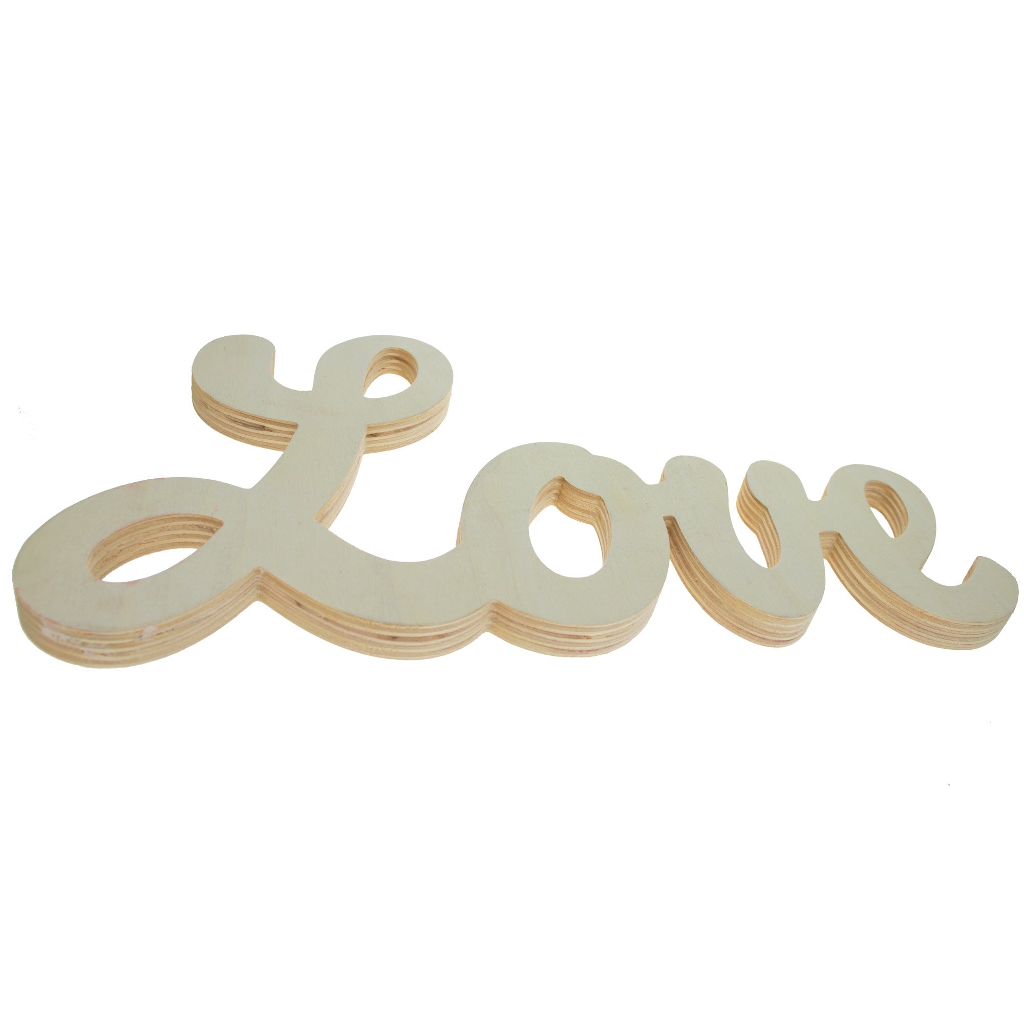 Unfinished Wooden Love Word Cutout Diy Craft 12.5 Inches