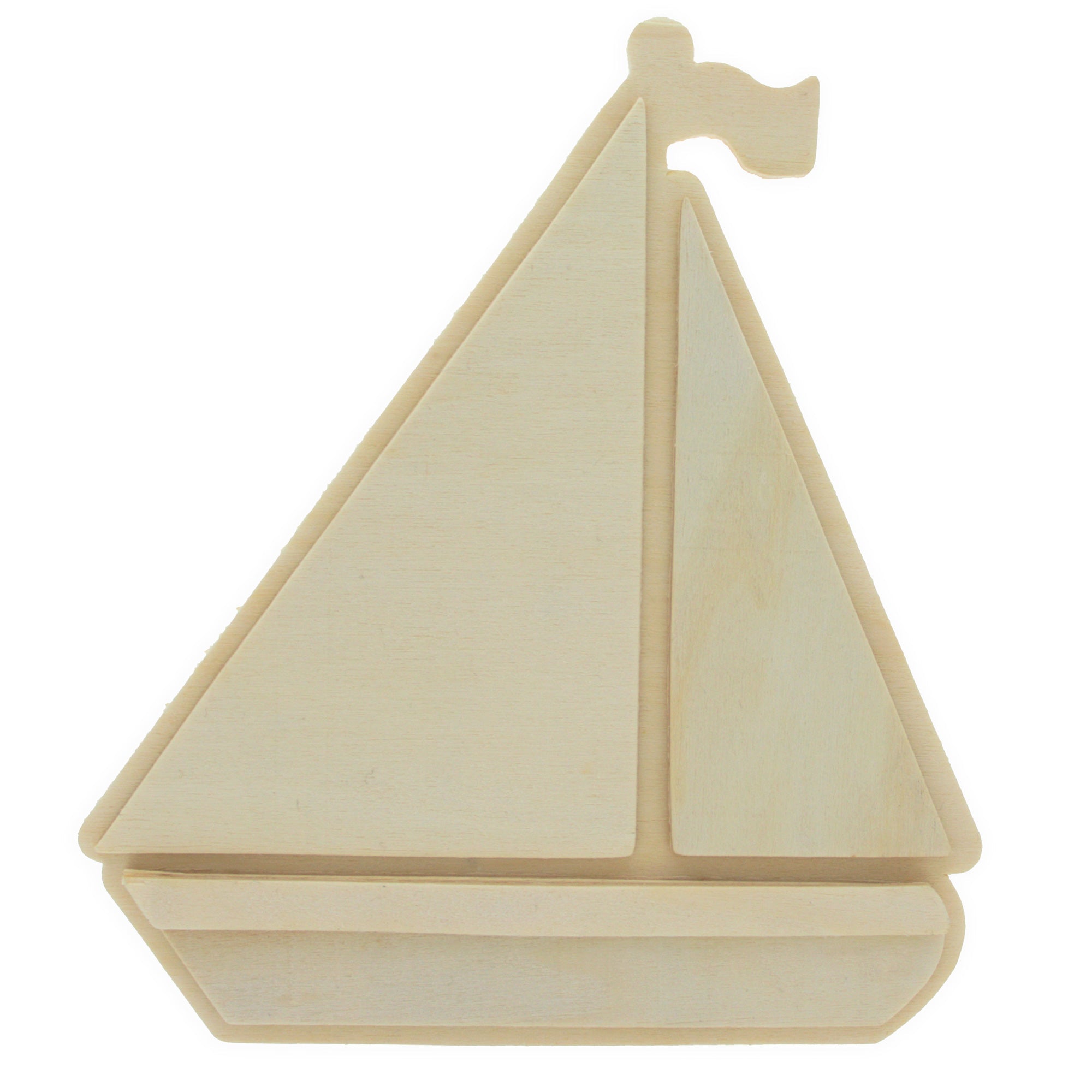 Unfinished Wooden Sailboat Shape Cutout Diy Craft 6.2 Inches