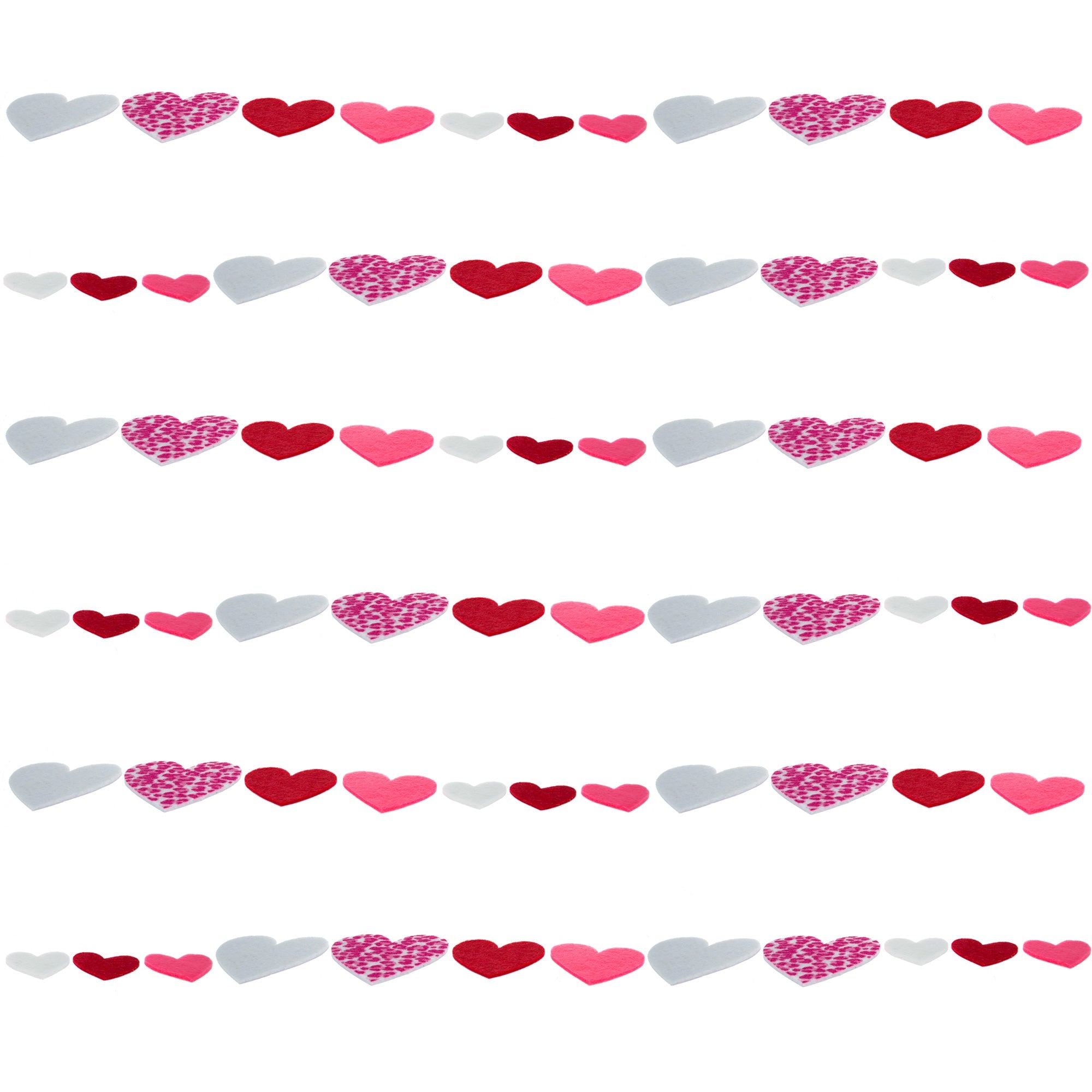 66 Piece Feltiest Felt Stickers Printed Hearts 2 Inches