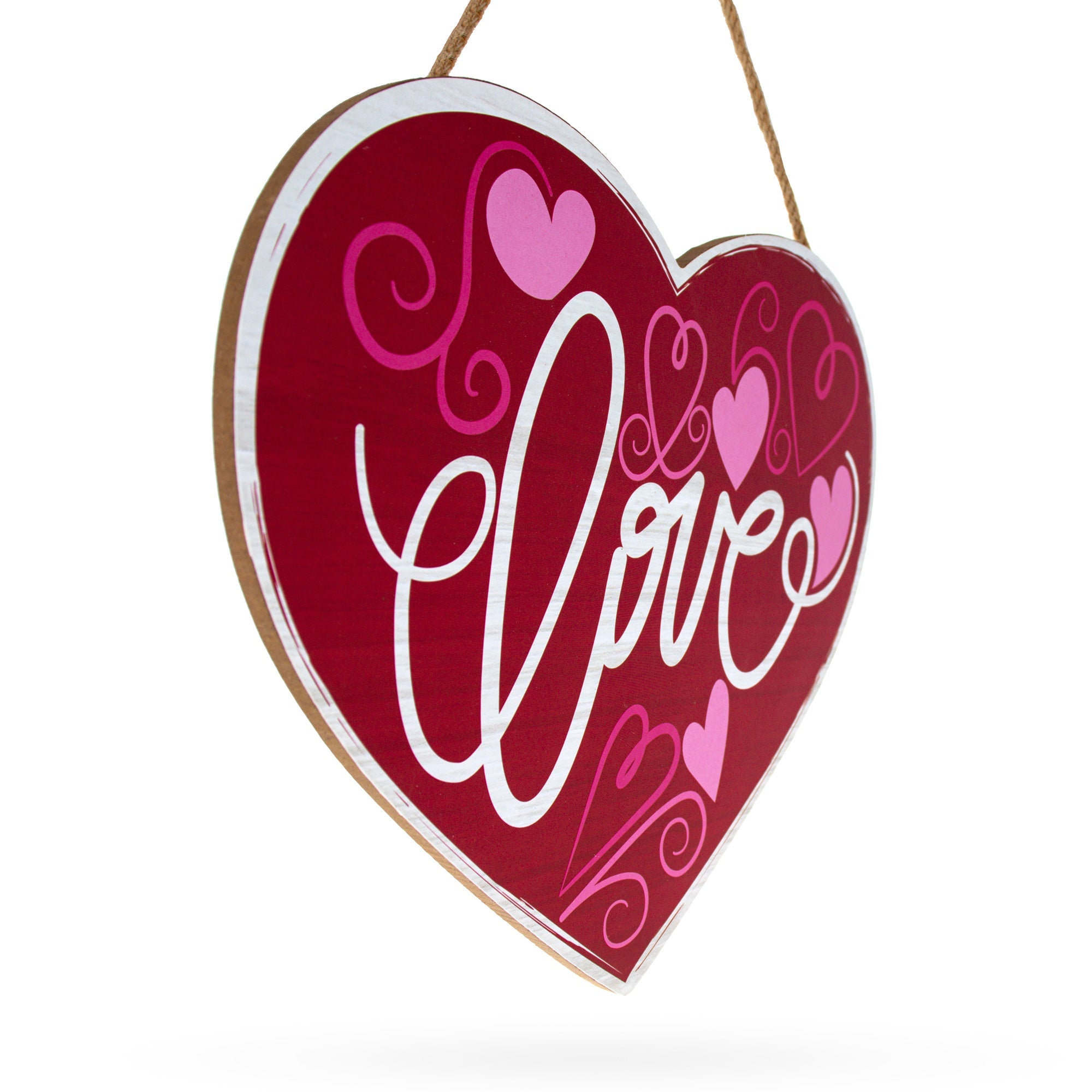 Wooden Heart Shape Sign Love Valentine's Display Board 9.5 Inches