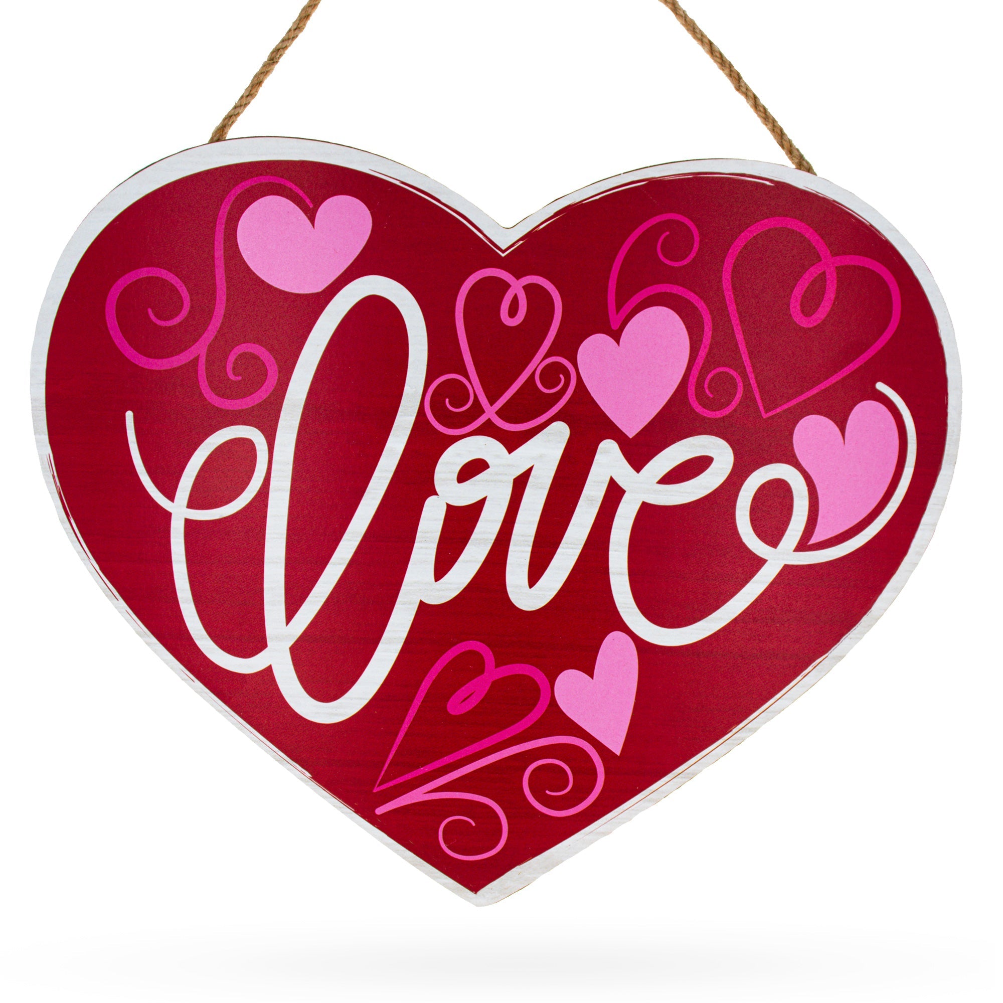 Wooden Heart Shape Sign Love Valentine's Display Board 9.5 Inches