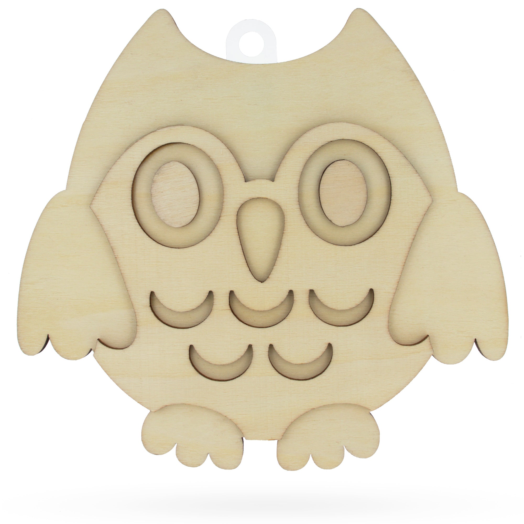 Unfinished Wooden 3d Owl Shape Cutout Diy Craft 6.2 Inches