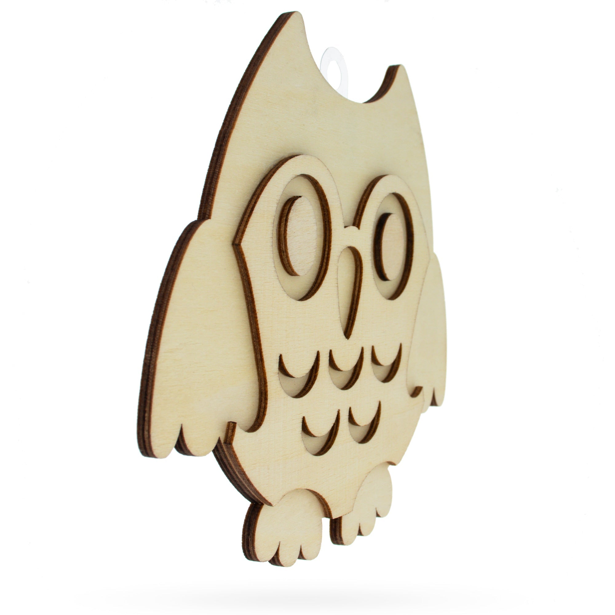 Unfinished Wooden 3d Owl Shape Cutout Diy Craft 6.2 Inches