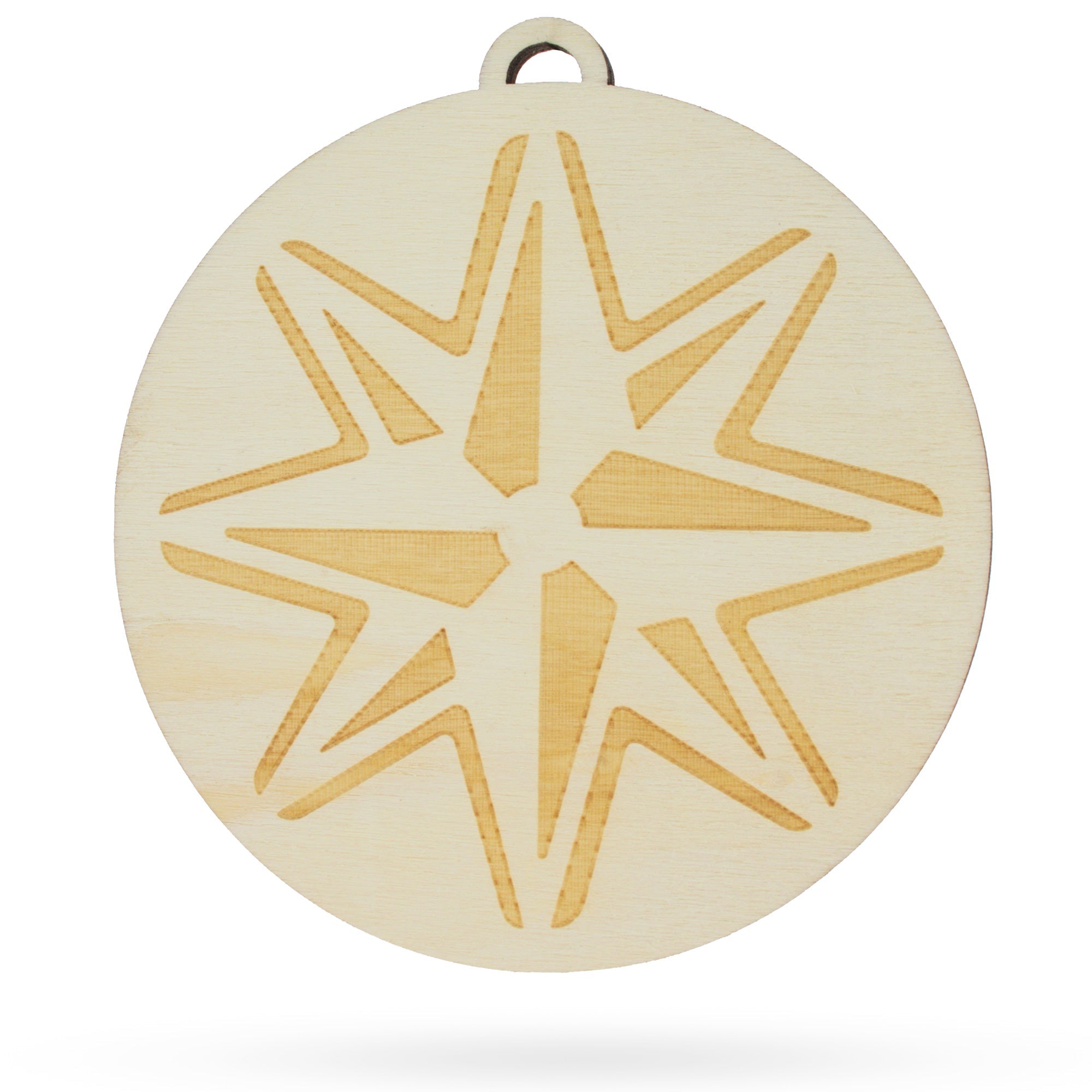 Unfinished Wooden Compass Ornament Cutout Diy Craft 4.2 Inches