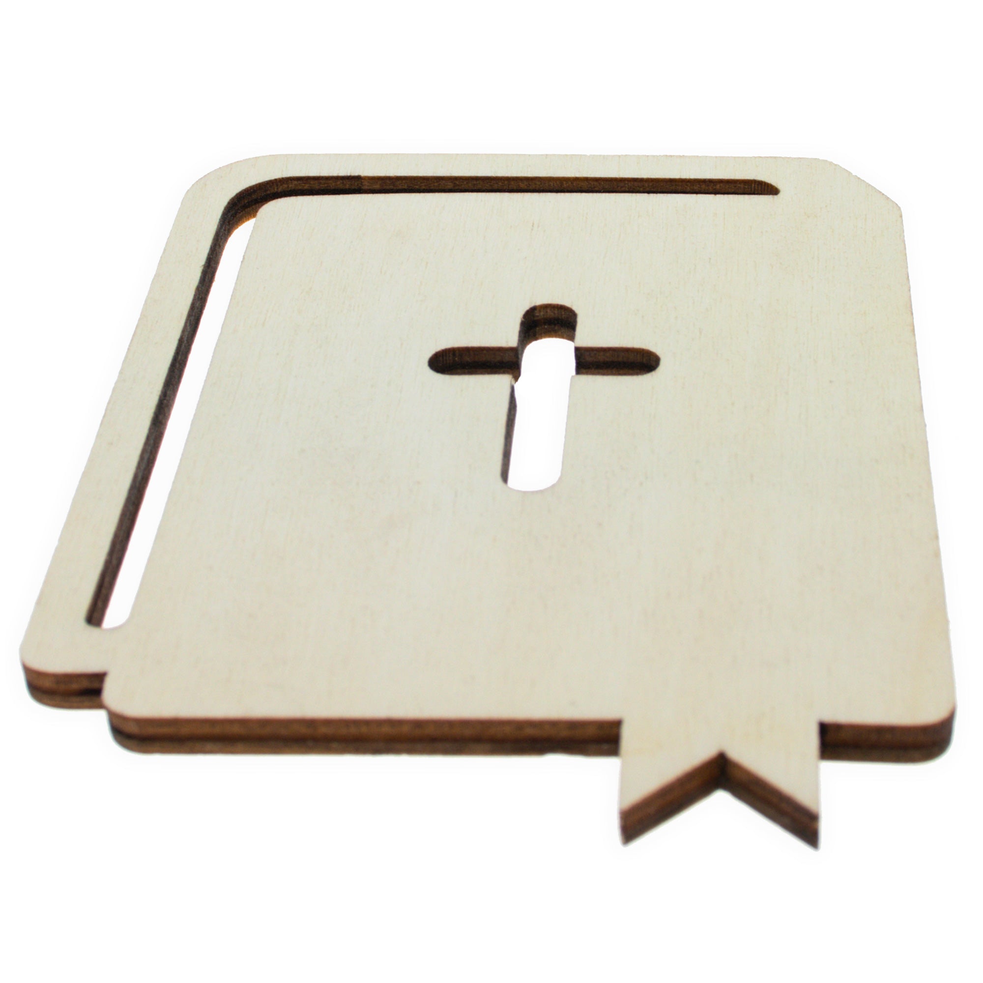 Unfinished Wooden Bible Shape Cutout Diy Craft 4.8 Inches