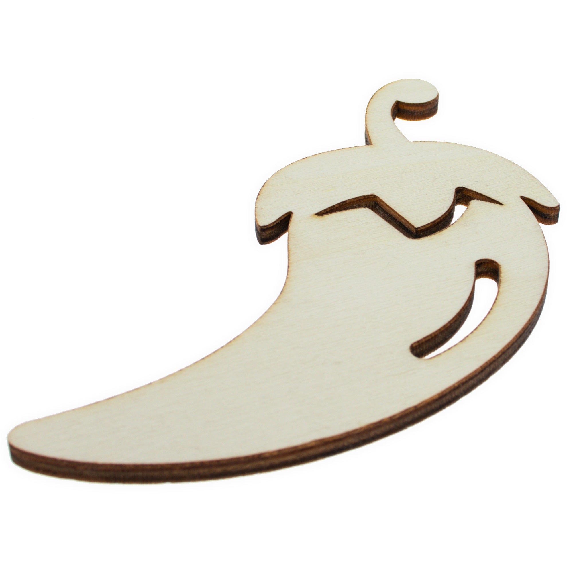 Unfinished Wooden Pepper Cutout Diy Craft 4.8 Inches