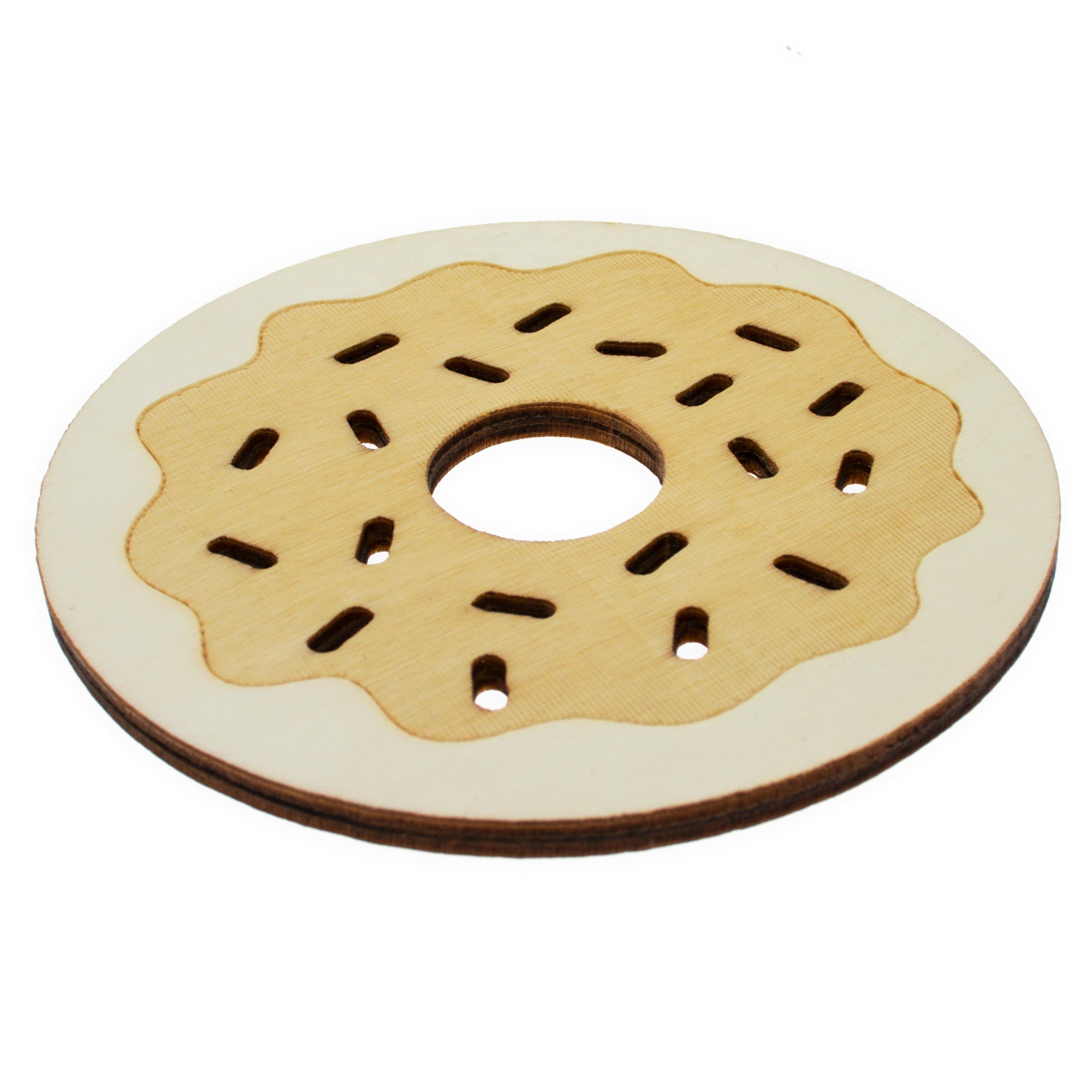 Unfinished Wooden Donut Cutout Diy Craft 4.2 Inches