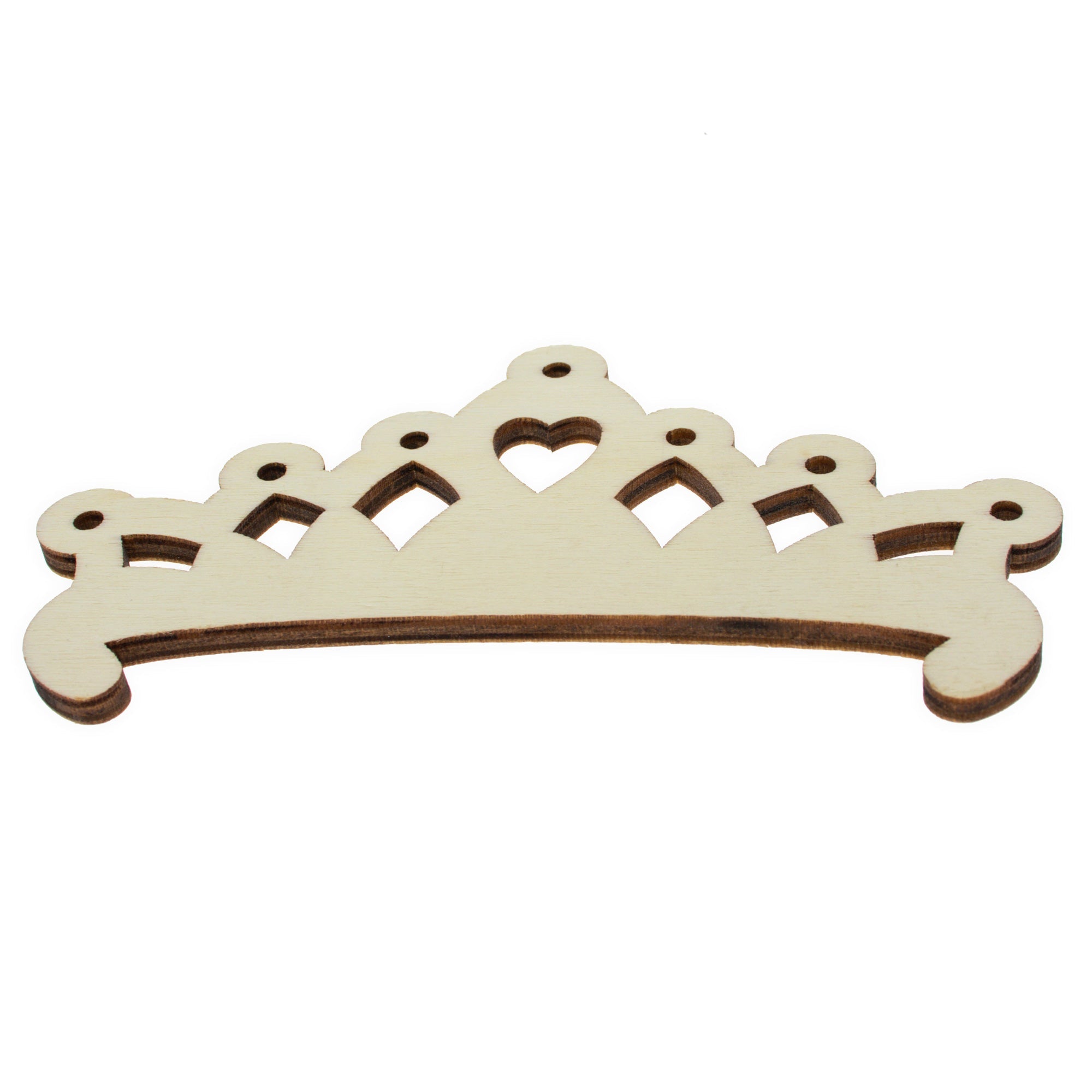 Unfinished Wooden Crown Cutout Diy Craft 5.4 Inches