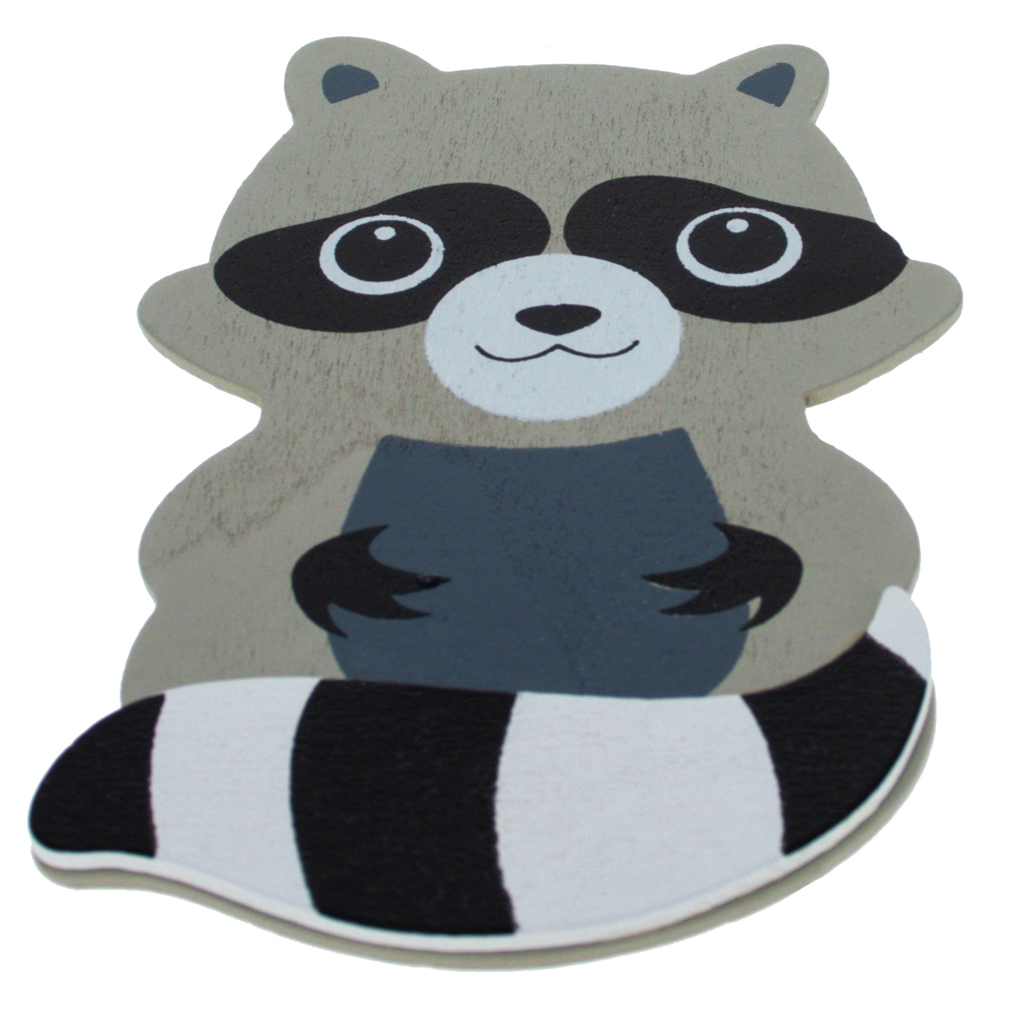 Painted Wooden Raccoon Cutout Diy Craft 4.1 Inches