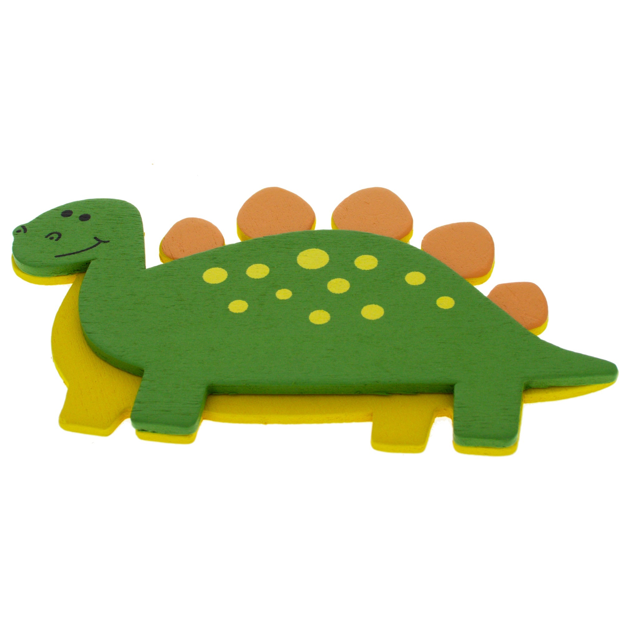 Painted Wooden Stegosaurus Cutout Diy Craft 4 Inches