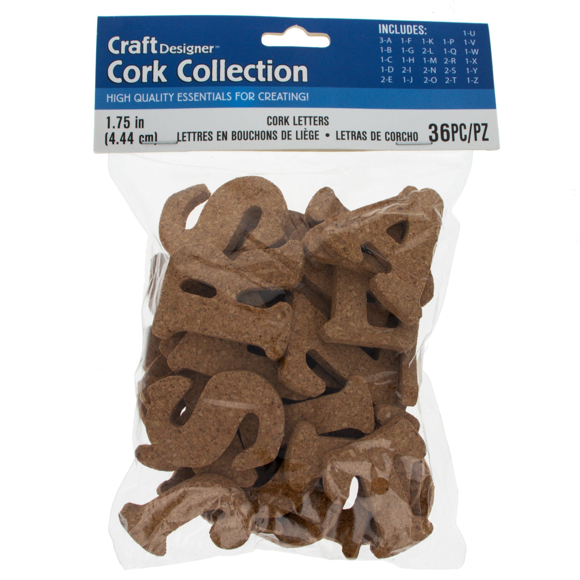 36 Pieces Cork Letters 1.75 Inches